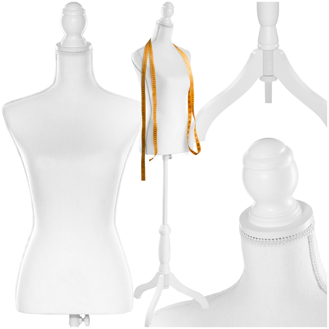 tectake® Schneiderpuppe, Torso, aus Schaumstoff, höhenverstellbar, 133 - 168 cm