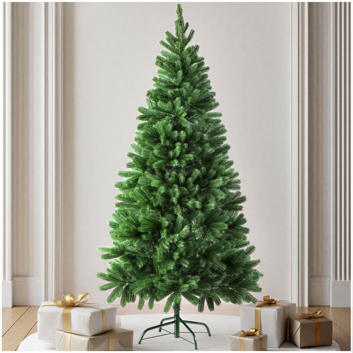tectake® Weihnachtsbaum, verschiedene Größen, künstlich, Spritzguss, formbar mit viel Volumen, inklusive Metallständer mit Kunststoffkappen