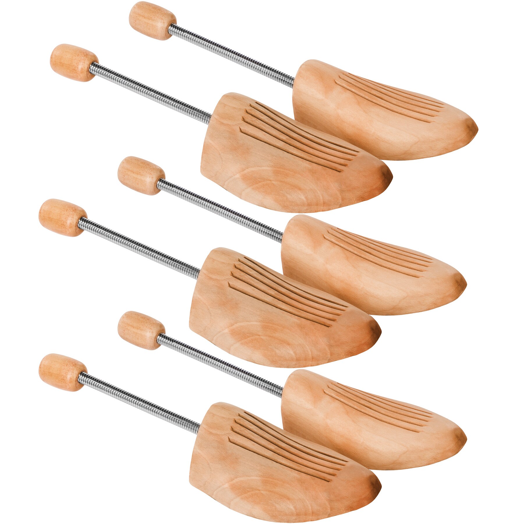 tectake&reg; 3 Paar Spiral-Schuhspanner, aus Lotusholz, Verhinderung von Gehfalten, gute Luftzirkulation - Bild 1