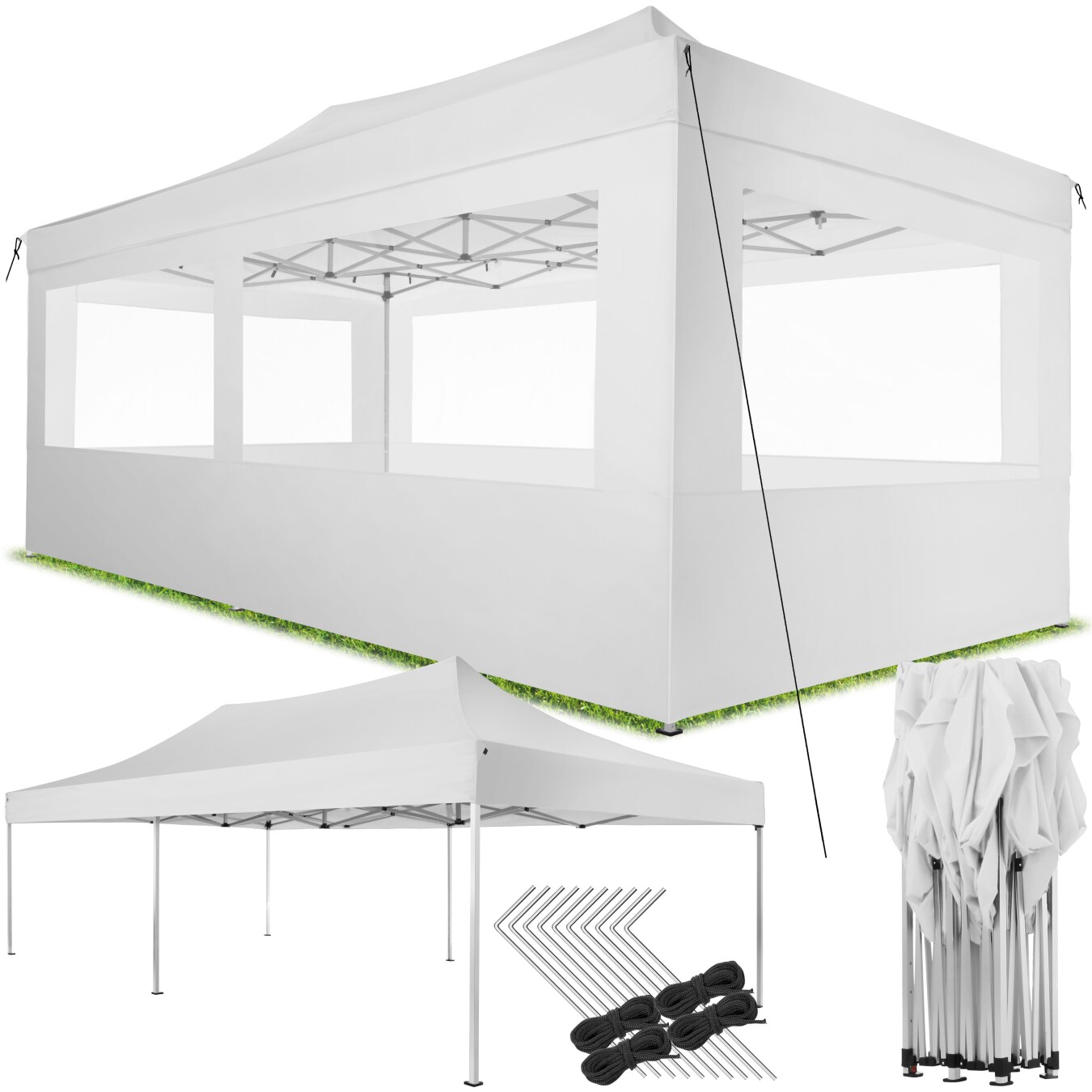 tectake&reg; Pavillon, mit Aluminiumgestell, wasserdicht und mit UV-Schutz, inklusive Spannseile, Heringe und Tragetasche - Bild 1