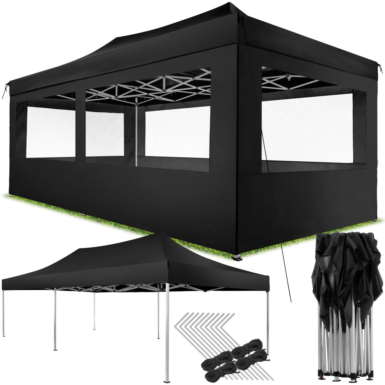tectake&reg; Pavillon, mit Aluminiumgestell, wasserdicht und mit UV-Schutz, inklusive Spannseile, Heringe und Tragetasche - Bild 1