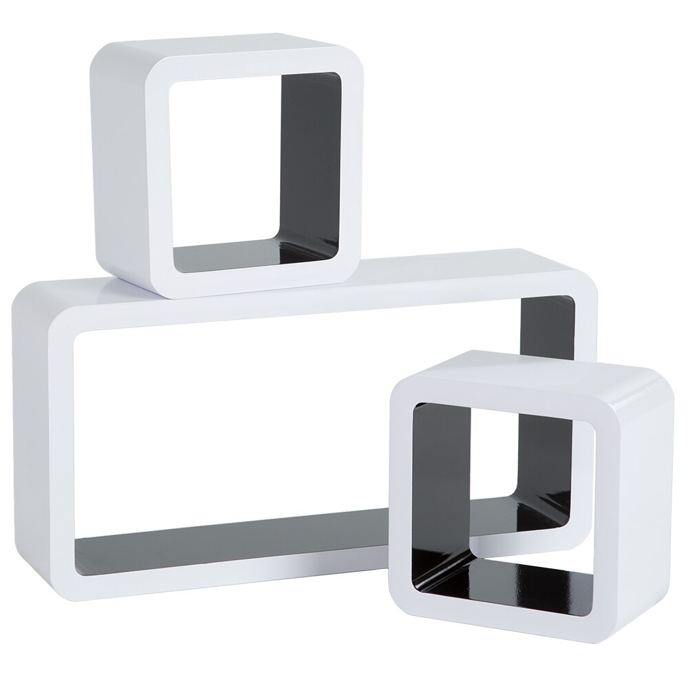 tectake® 3er Set Wandregal, Retro-Stil, mit abgerundeten Ecken, vielseitig verwendbar | 04061173039590