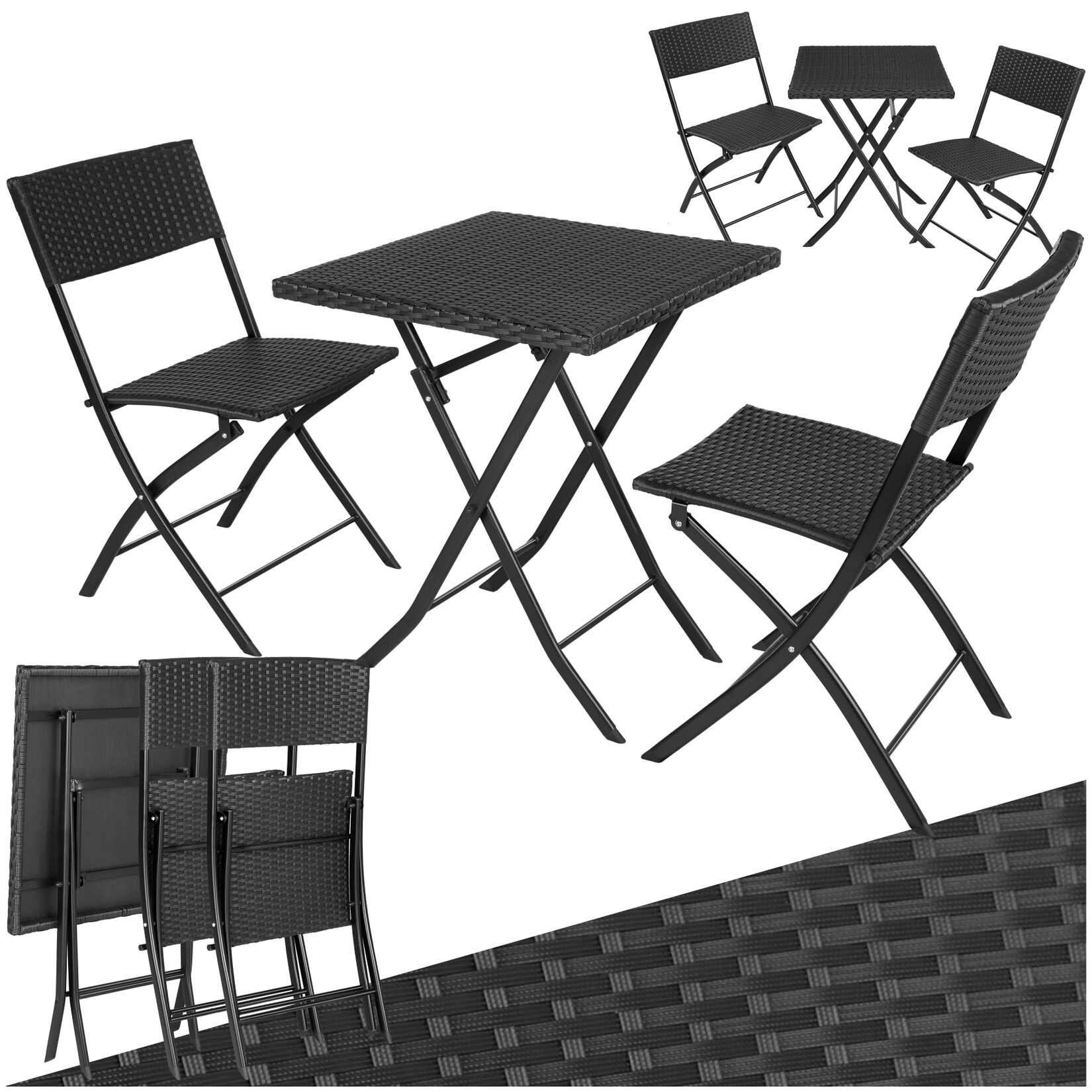 tectake® Rattanset, für 2 Personen, UV-beständig, geringes Gewicht | 04061173040138