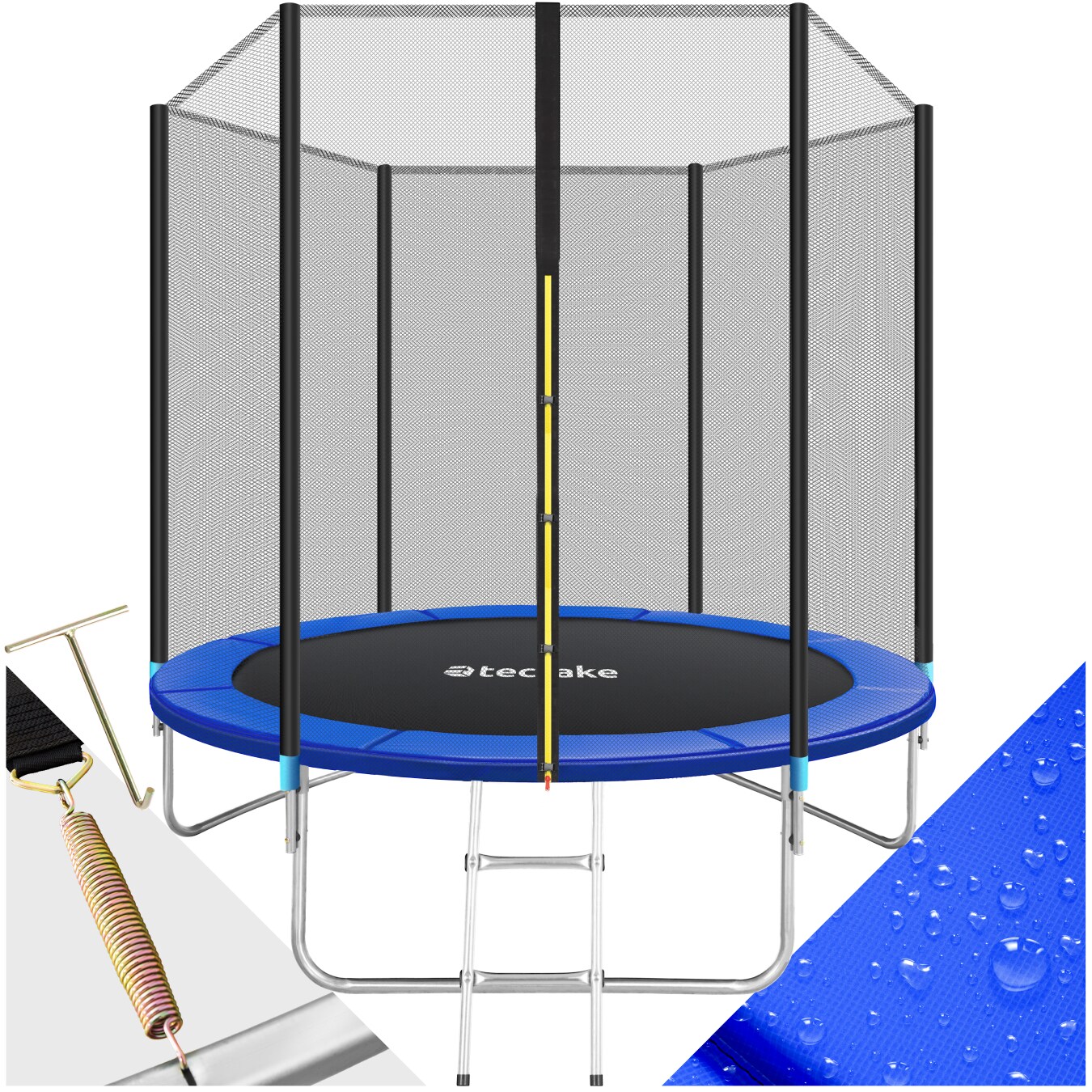 tectake&reg; Trampolin, &Oslash; 244 cm,&nbsp; GS zertifiziert, Randabdeckung, inklusive Einstiegsleiter - Bild 1