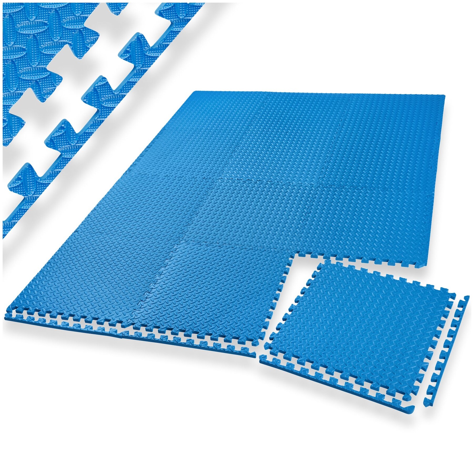 tectake® Schutzmattenset, 24-teilig mit 48 Randstücken, weich und rutschfest, leichte Reinigung und flexibel erweiterbar