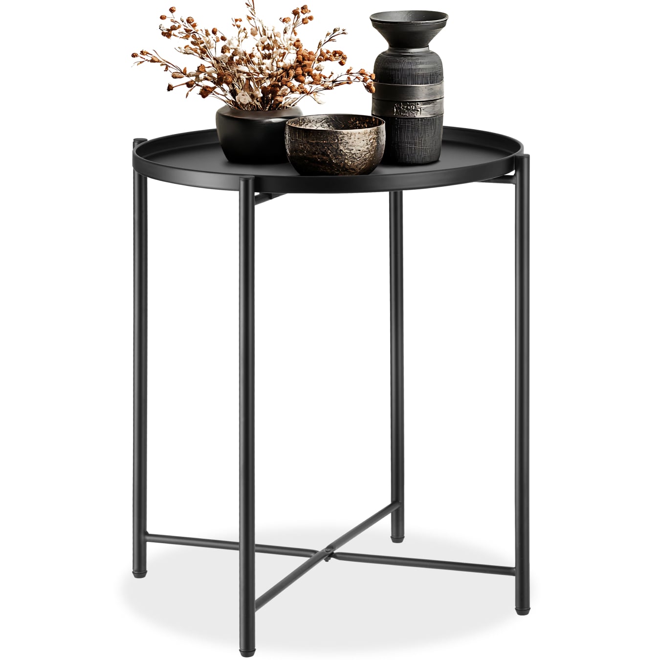 tectake&reg; Beistelltisch, Stahl, filigranes Gestell, 45,5 x 45,5 x 53 cm - Bild 1