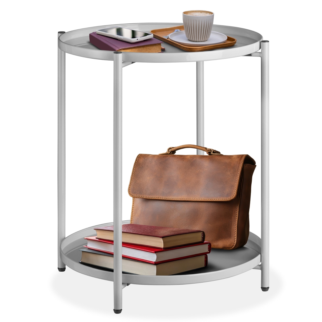 tectake&reg; Beistelltisch, Stahl, filigranes Gestell, 45,5 x 45,5 x 53 cm - Bild 1