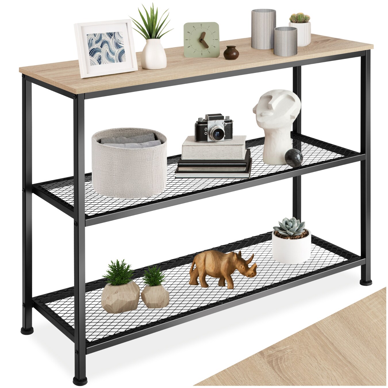 tectake&reg; Konsolentisch, Industrial Style, mit Ablage und 2 Gitterablagen, 100 x 30 x 81 cm - Bild 1