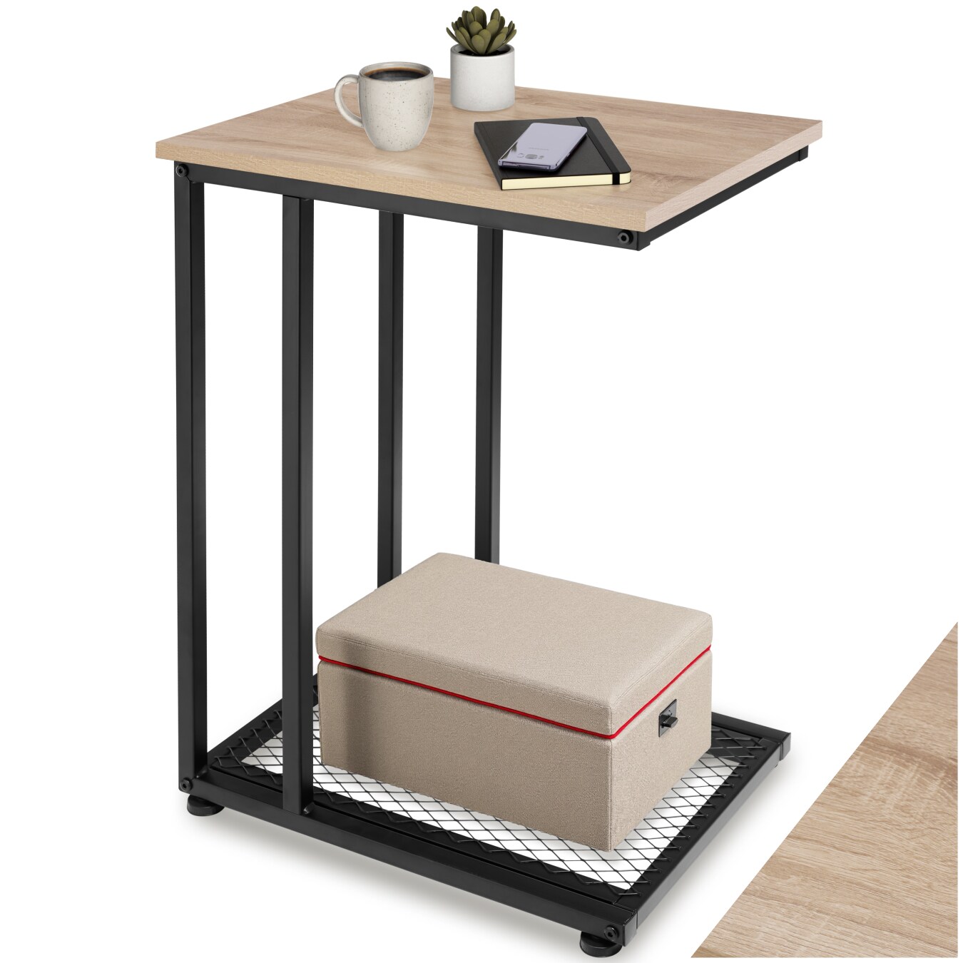 tectake® Beistelltisch, Industrial Style, in praktischer C-Form, 48 x 35 x 66 cm | 04061173205100