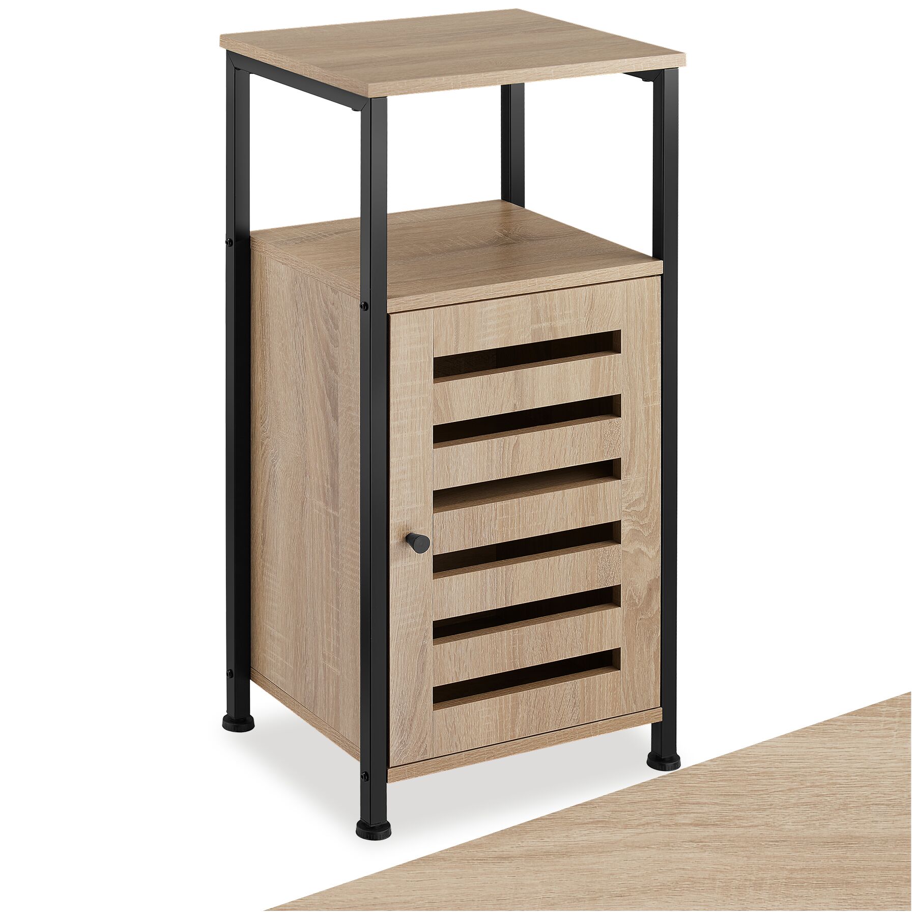 tectake&reg; Beistellschrank, Industrial Style, 2 Ablagen, Staufach mit Magnett&uuml;r und Einlegeboden, 38,5 x 31,5 x 81 cm - Bild 1