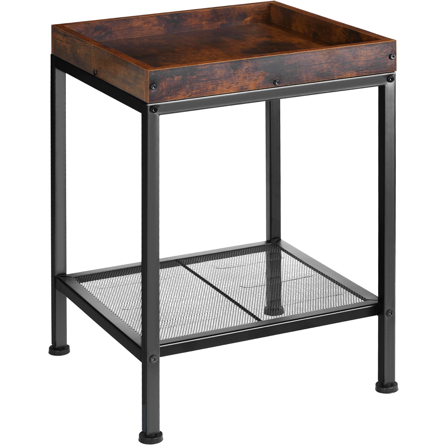 tectake&reg; Beistelltisch, Industrial Style, mit Ablage in Tablettform und Gitterablage, 41,5 x 41 x 56 cm - Bild 1