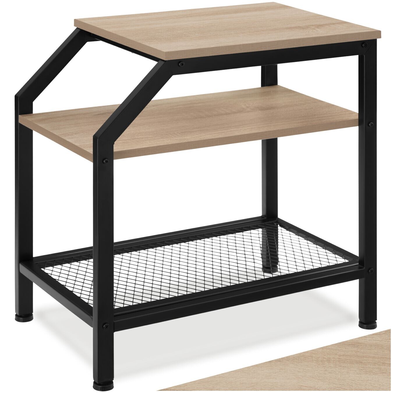 tectake® Beistelltisch, Industrial Style, mit 2 Ablagen und Gitterablage, 36,5 x 58,5 x 59,5 cm