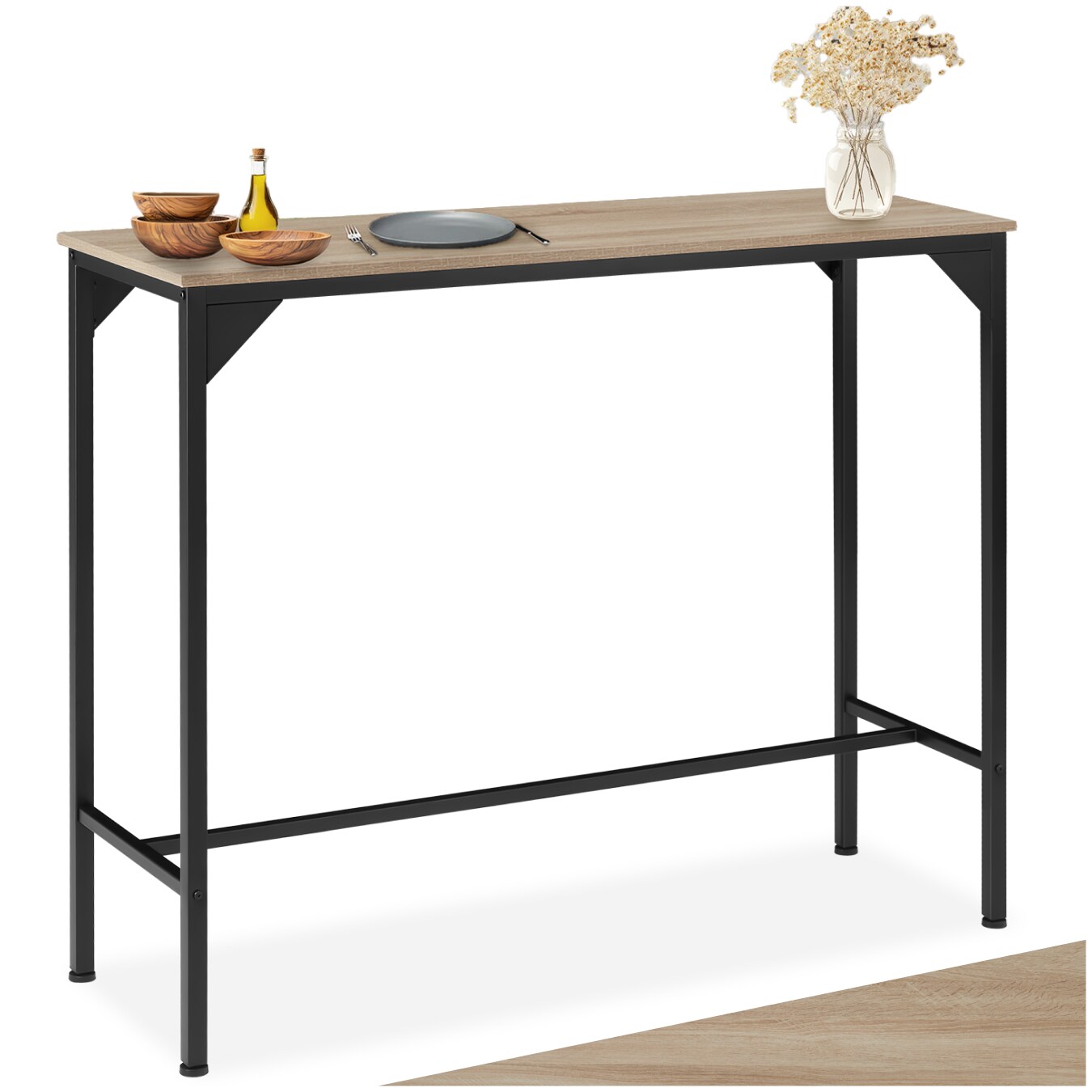 tectake® Bartisch, Industrial Style, rechteckig, 120 x 40 x 100,5 cm