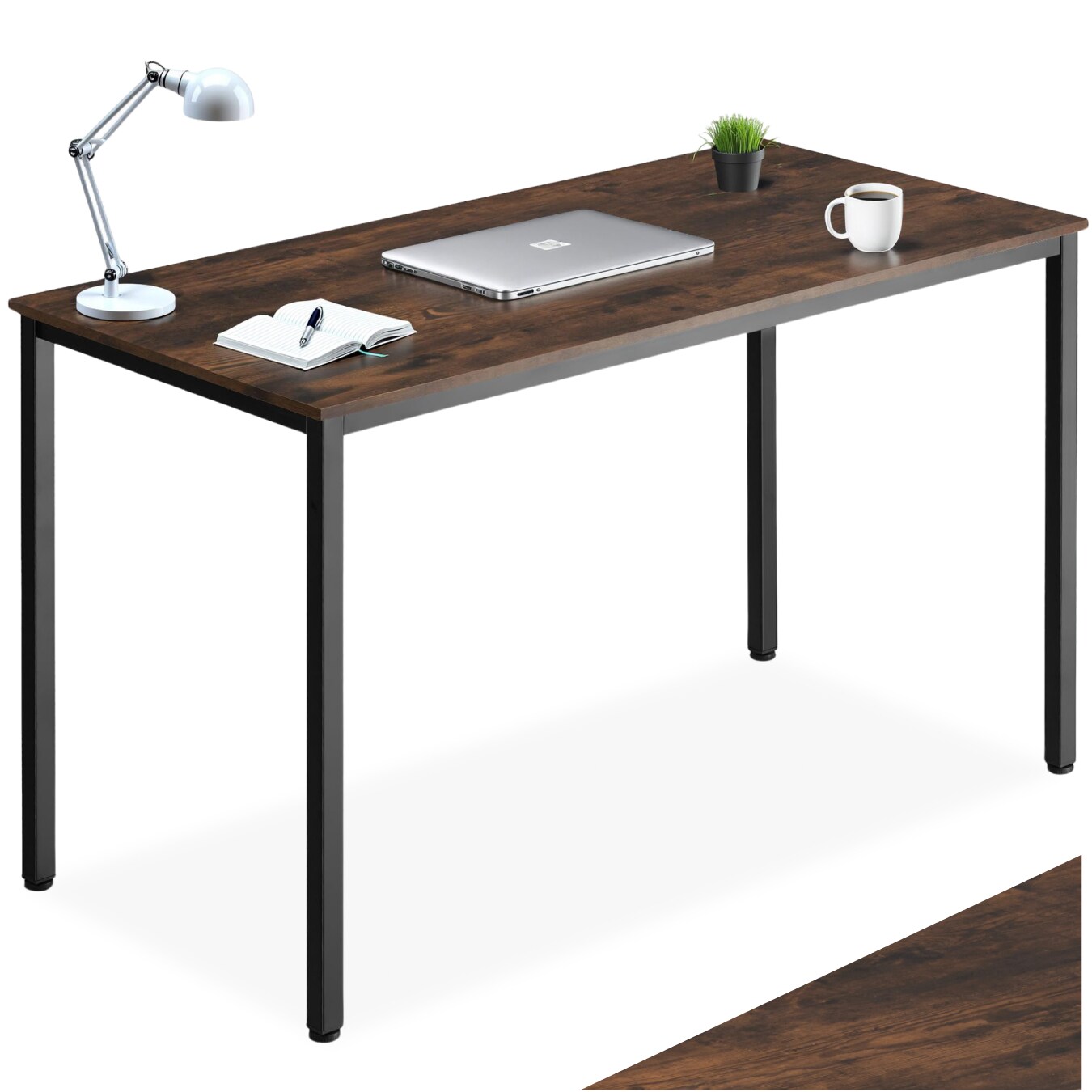 tectake® Schreibtisch, Industrial Style, große Beinfreiheit, 120 x 60 x 75,5 cm