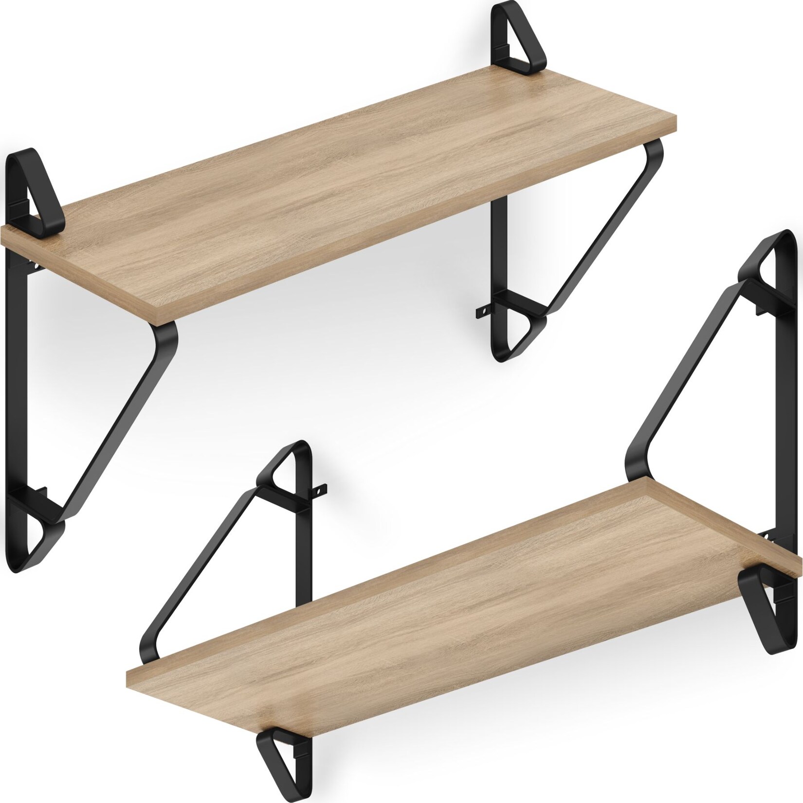 tectake® 2er Set Wandregal, Industrial Style, Belastbarkeit je Regal 15 kg, 60 x 20 x 33,5 cm | 04061173209115