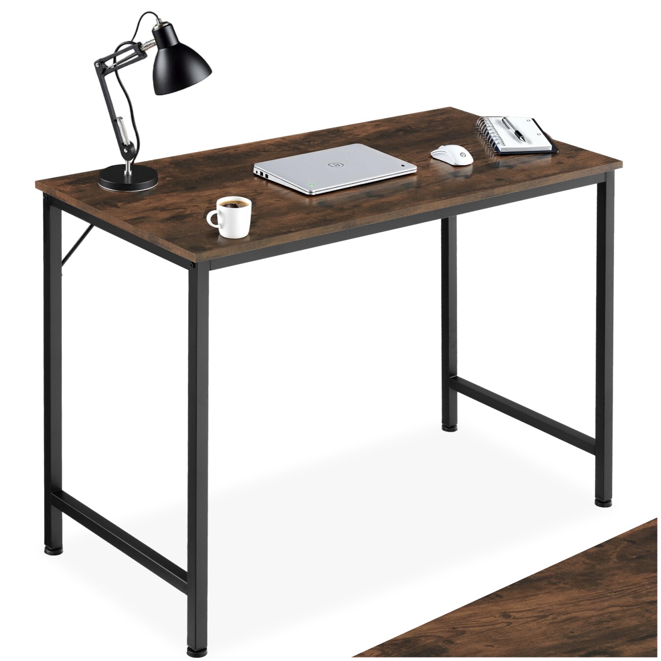 tectake® Schreibtisch, Industrial Style, große Beinfreiheit, Höhe 75,5 cm