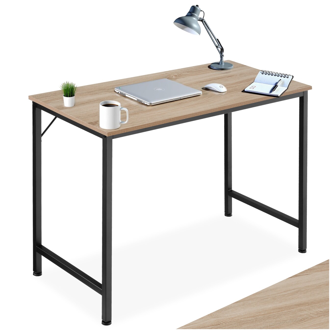 tectake® Schreibtisch, Industrial Style, große Beinfreiheit, Höhe 75,5 cm