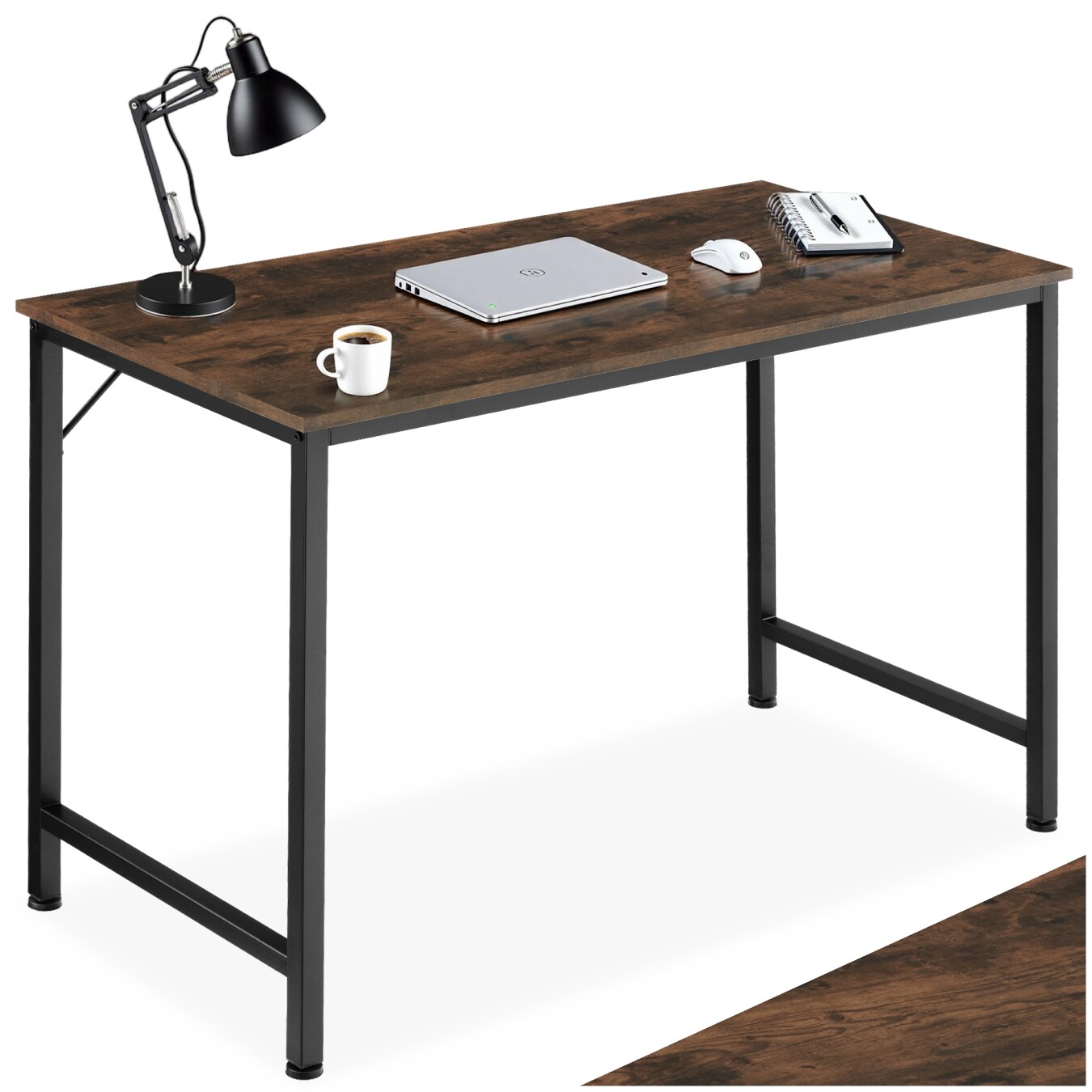 tectake® Schreibtisch, Industrial Style, große Beinfreiheit, Höhe 75,5 cm