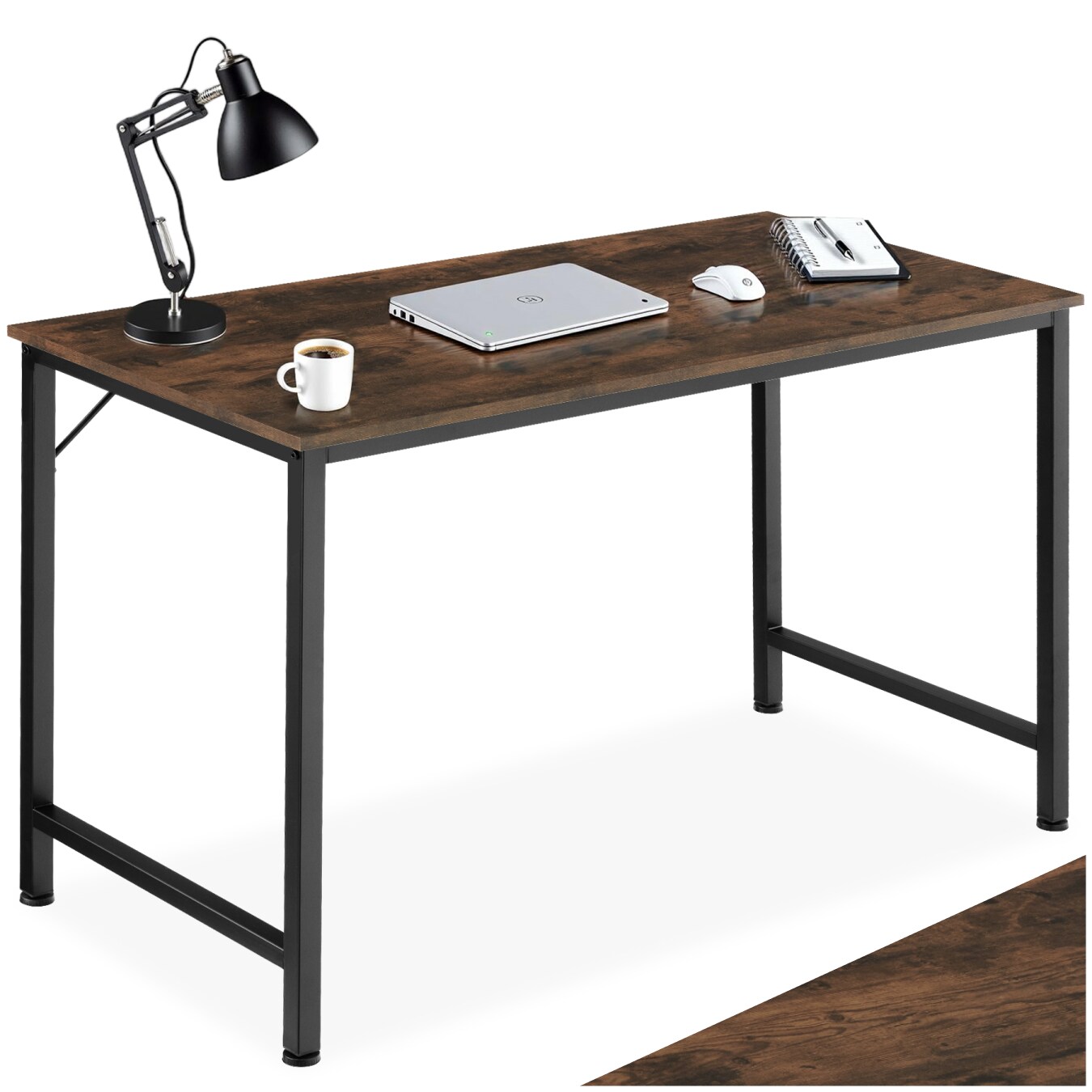 tectake® Schreibtisch, Industrial Style, große Beinfreiheit, Höhe 75,5 cm
