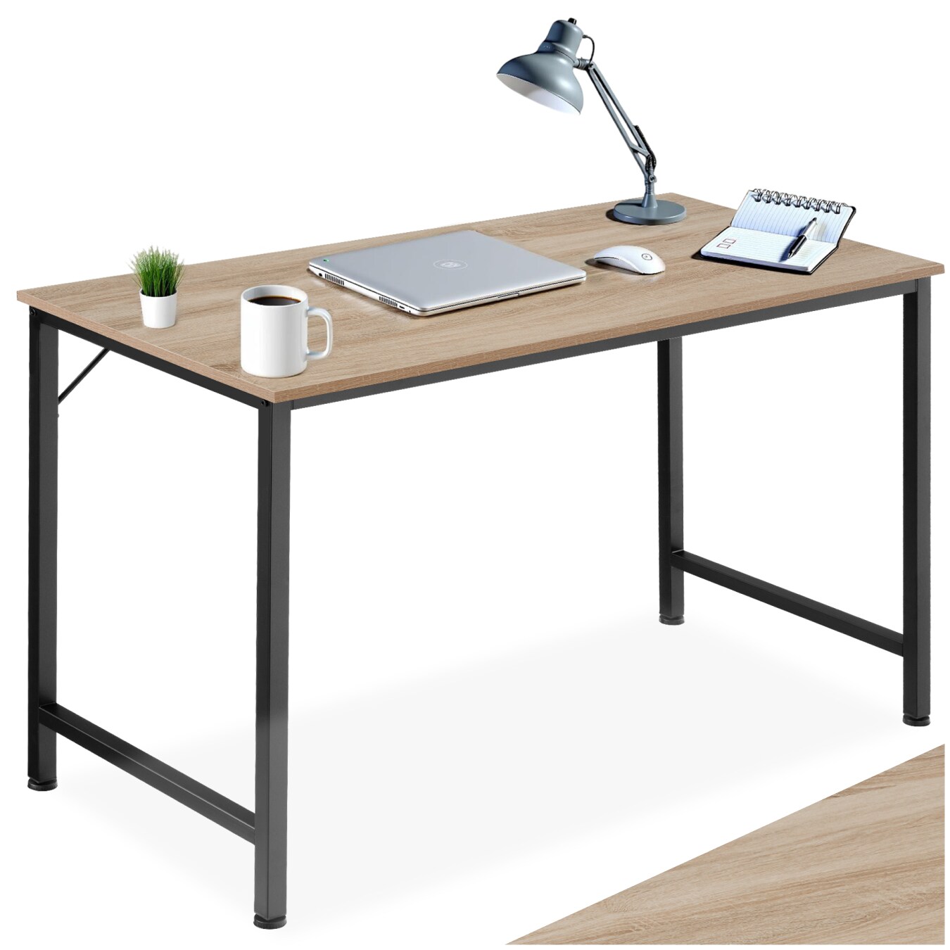 tectake® Schreibtisch, Industrial Style, große Beinfreiheit, Höhe 75,5 cm