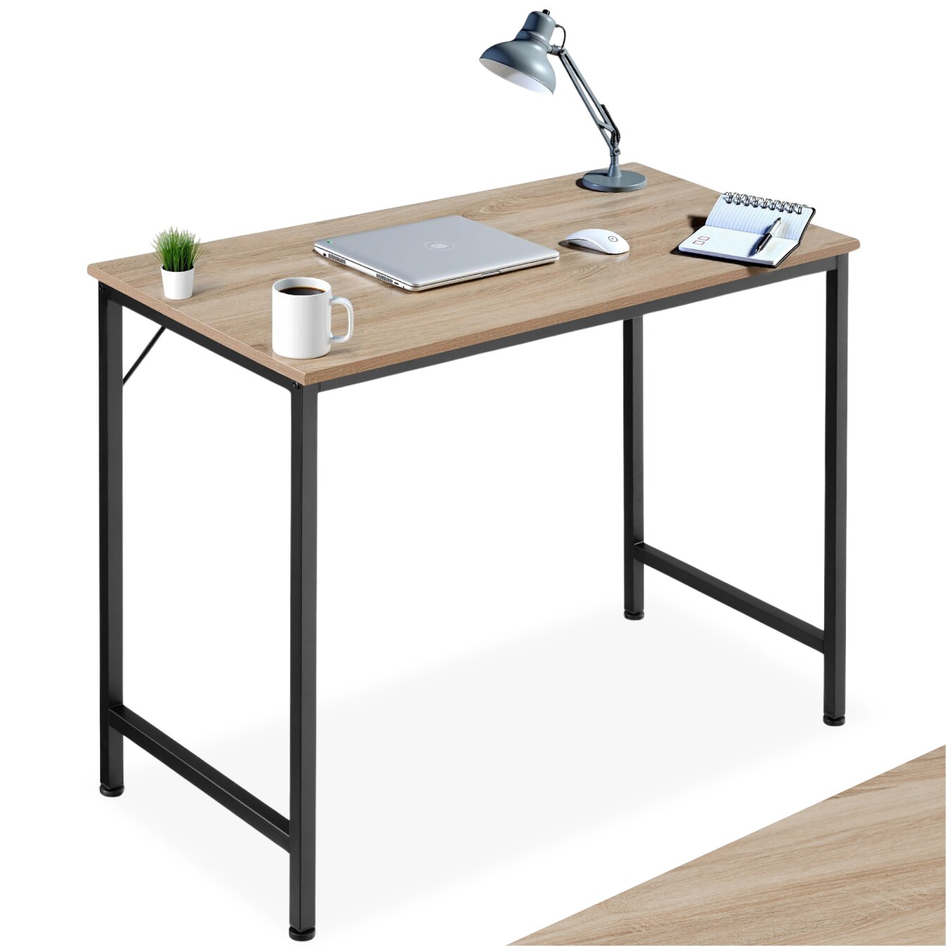 tectake® Schreibtisch, Industrial Style, große Beinfreiheit, Höhe 75,5 cm