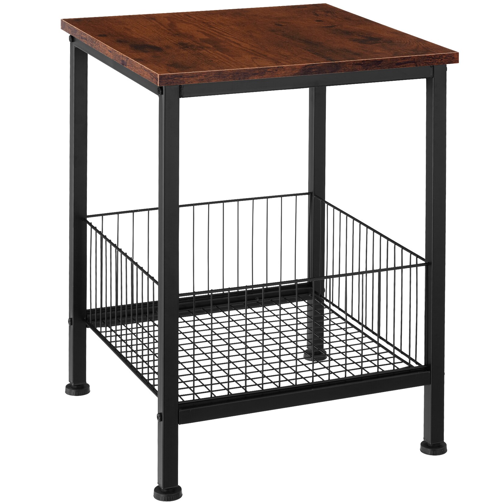 tectake® Beistelltisch, Industrial Style, mit Gitterkorb, 40 x 40 x 55,5 cm | 04061173242716