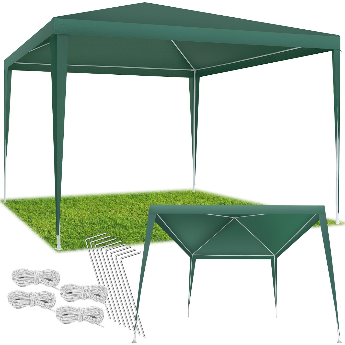 tectake&reg; Pavillon, 3 x 3 m, mit UV-Schutz, inklusive Spannseile und Heringe - Bild 1
