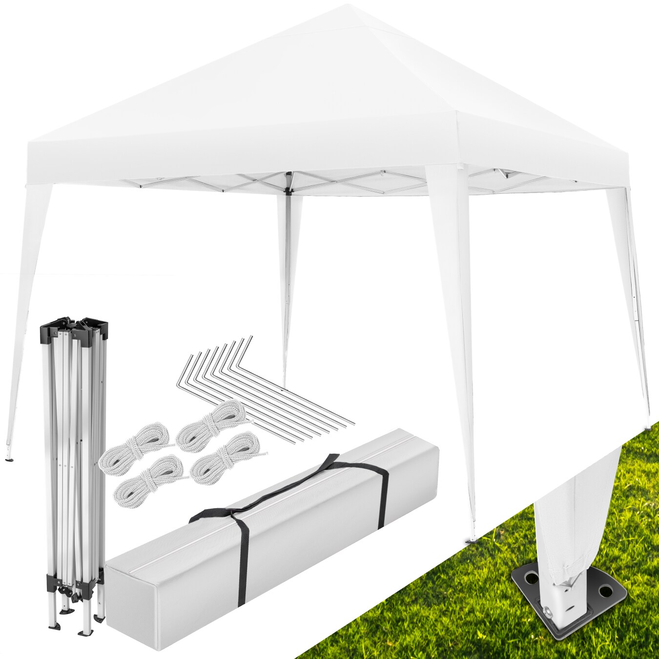 tectake® Pavillon, 3 x 3 m, höhenverstellbare Füße, inklusive Spannseile, Heringe und Tragetasche