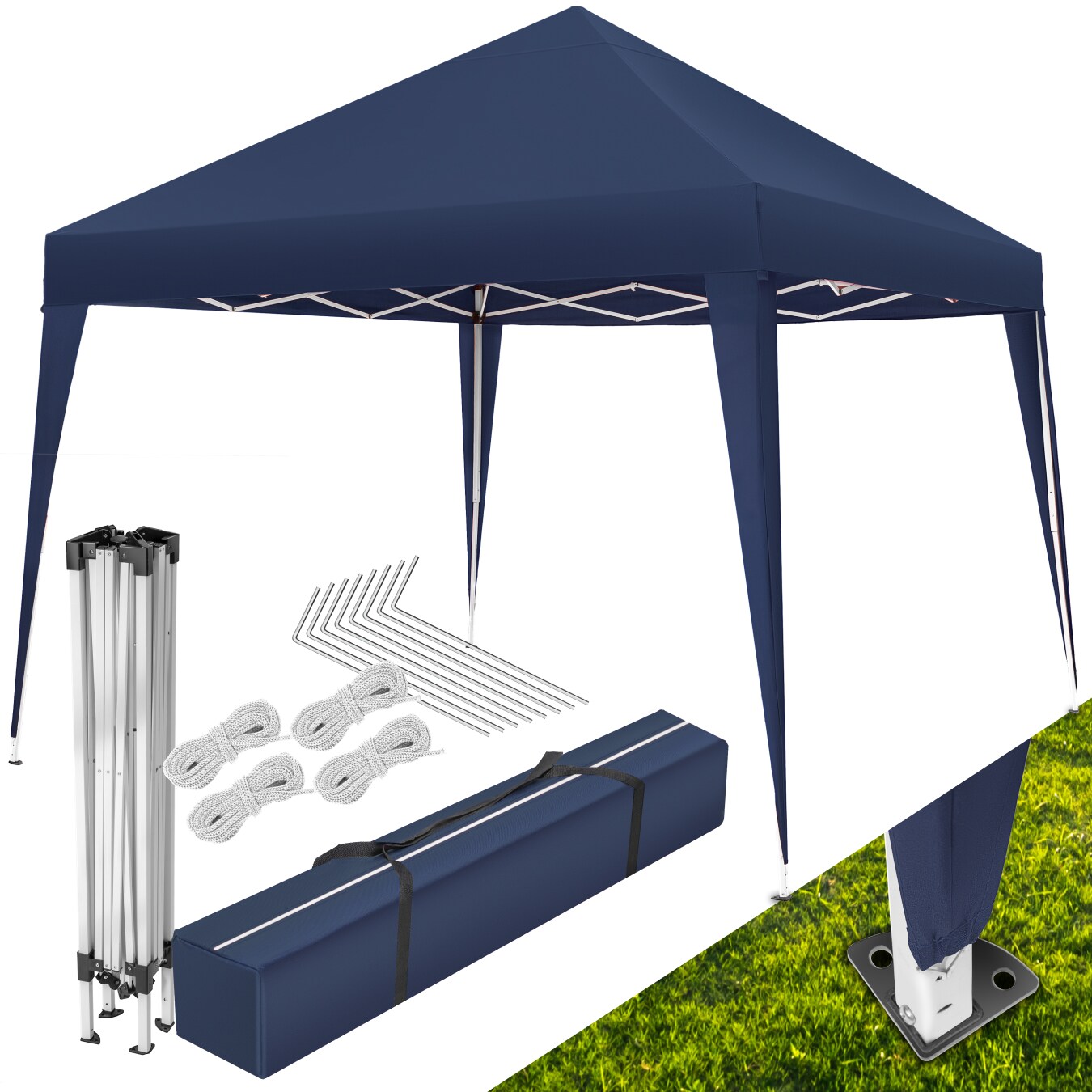 tectake® Pavillon, 3 x 3 m, höhenverstellbare Füße, inklusive Spannseile, Heringe und Tragetasche