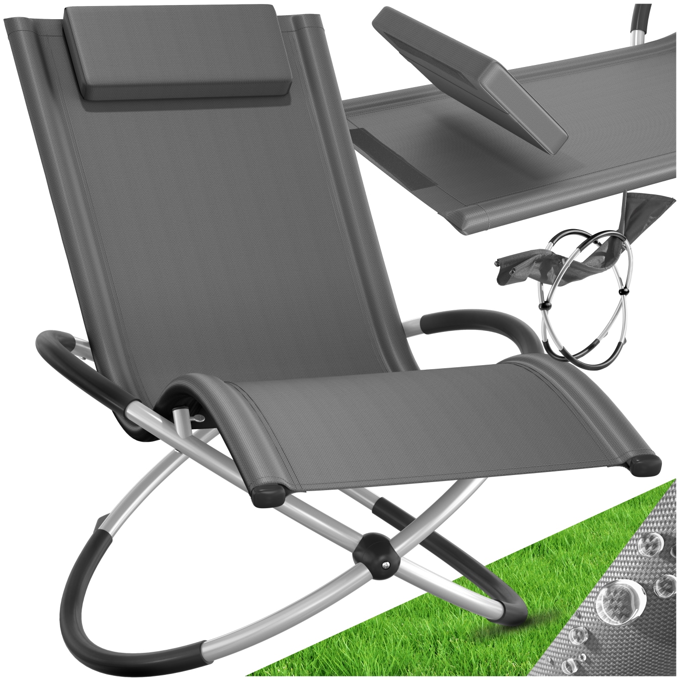 tectake&reg; Sonnenliege, mit Textilene, Belastbarkeit 150 kg, 150 x 73 x 93 cm - Bild 1