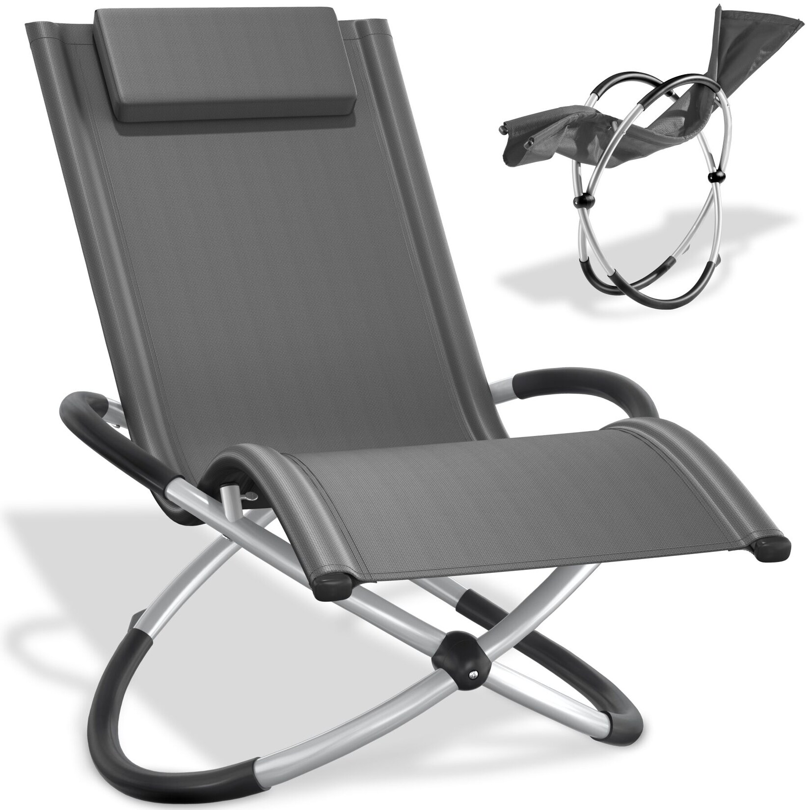 tectake® Sonnenliege, mit Textilene, Belastbarkeit , 150 x 73 x 93 cm