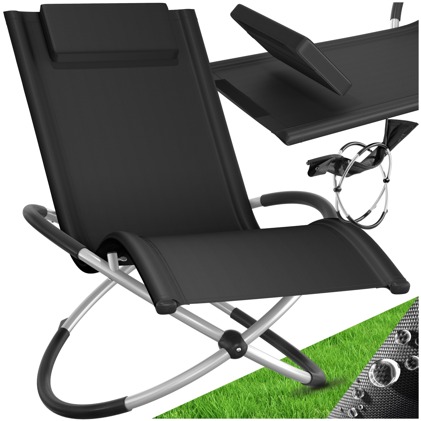 tectake&reg; Sonnenliege, mit Textilene, Belastbarkeit 150 kg, 150 x 73 x 93 cm - Bild 1