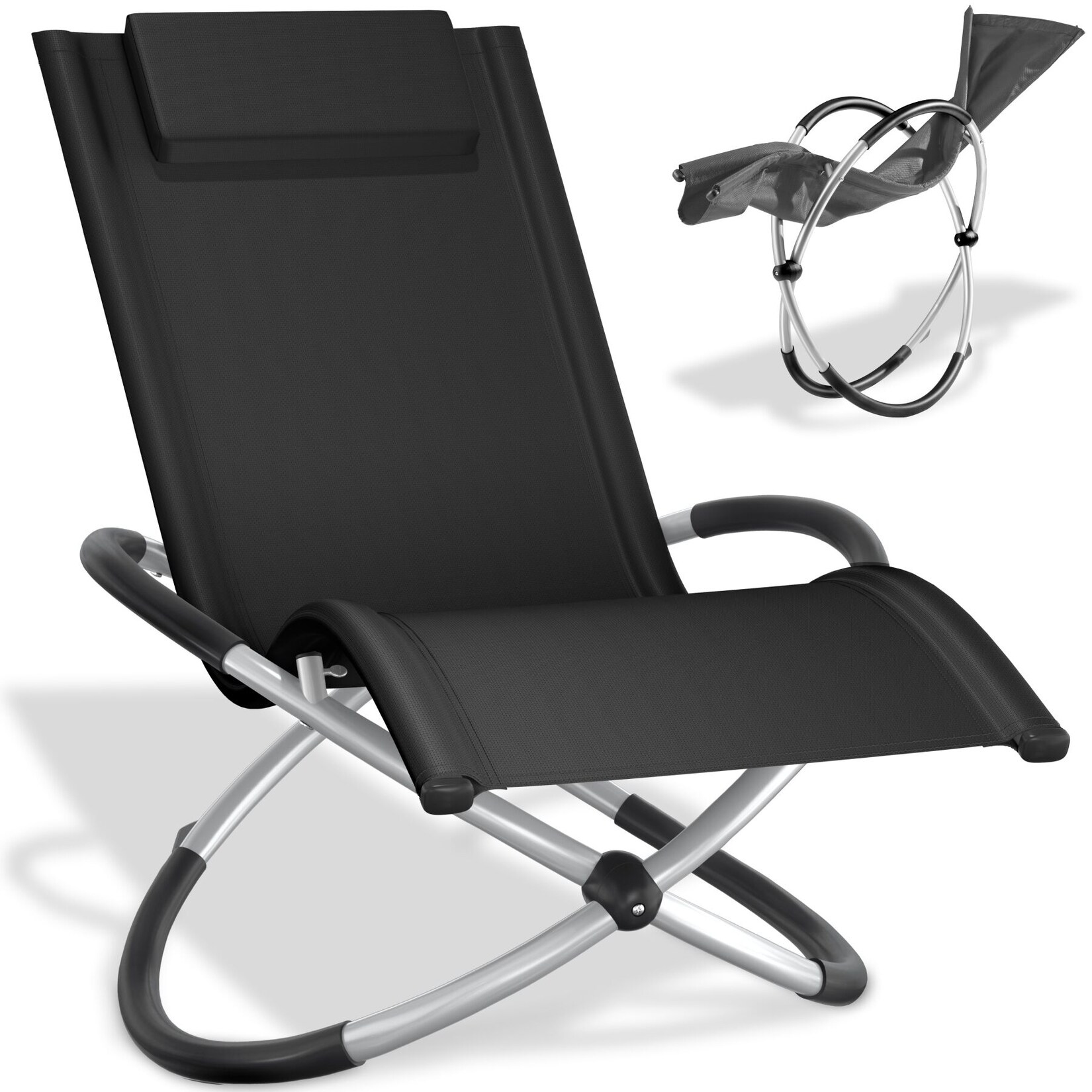 tectake® Sonnenliege, mit Textilene, Belastbarkeit , 150 x 73 x 93 cm