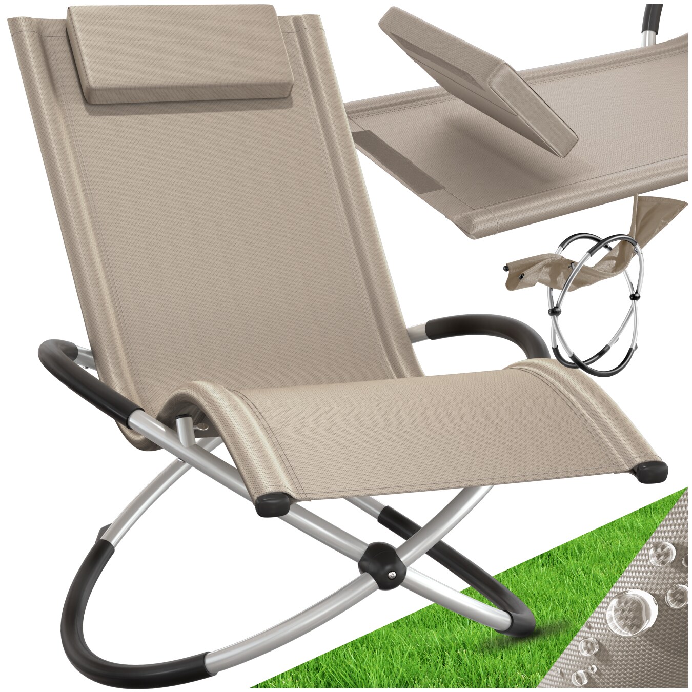 tectake® Sonnenliege, mit Textilene, Belastbarkeit 150 kg, 150 x 73 x 93 cm | 04061173255808