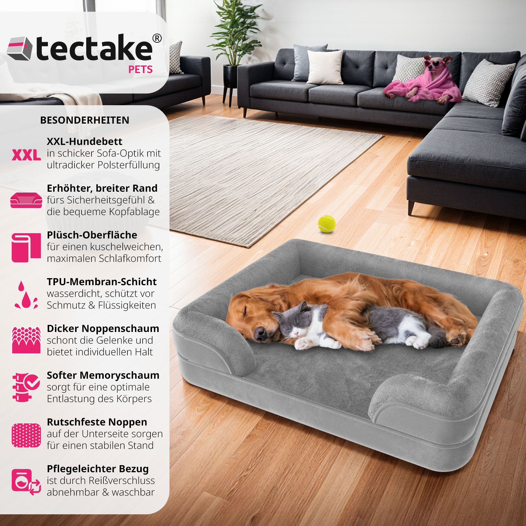 hundebett mit füssen Hundebett Cosmo 120 × 80 cm in Cord main image 0