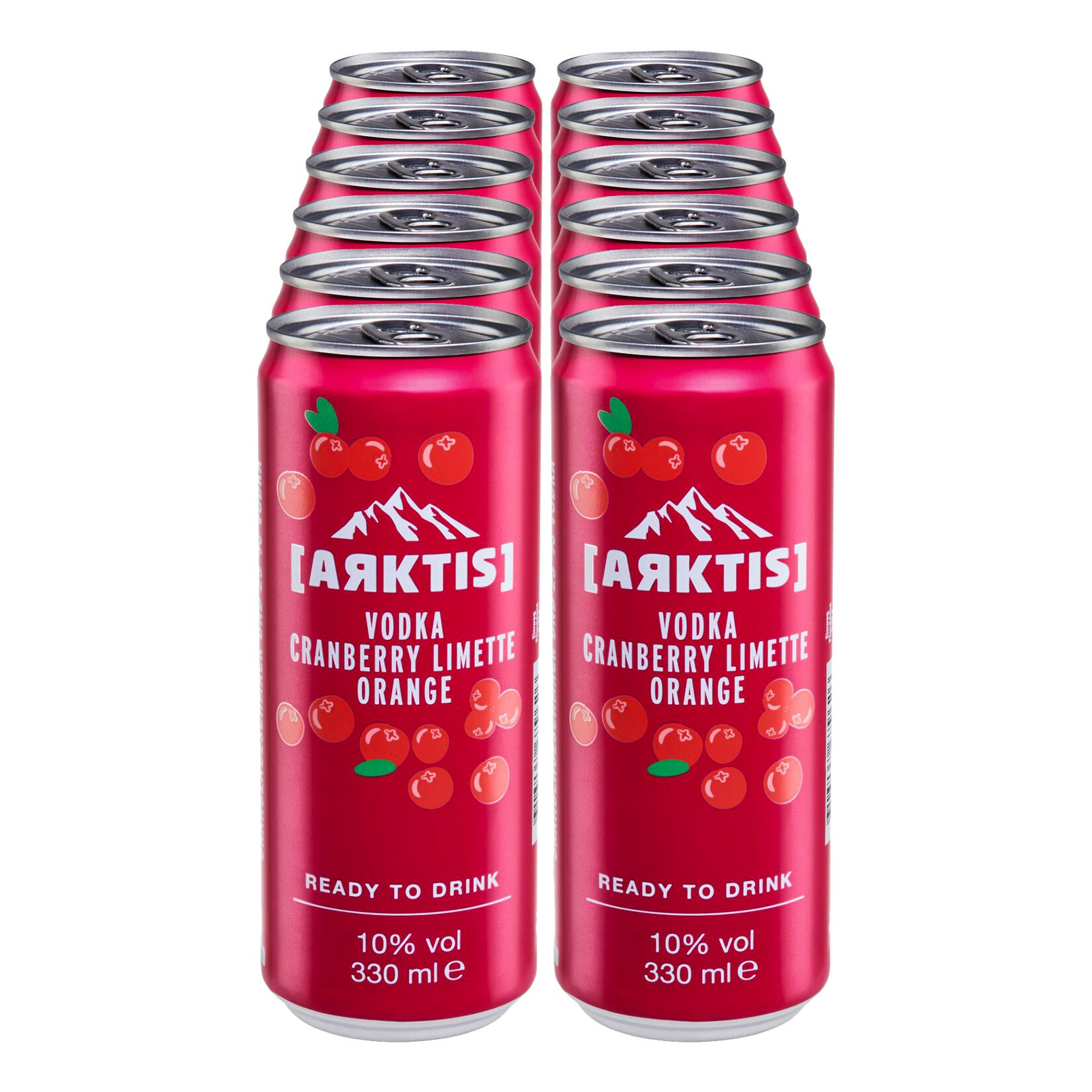 Arktis Vodka Cranberry 10,0 % vol 0,33 Liter Dose, 12er Pack - Bild 1