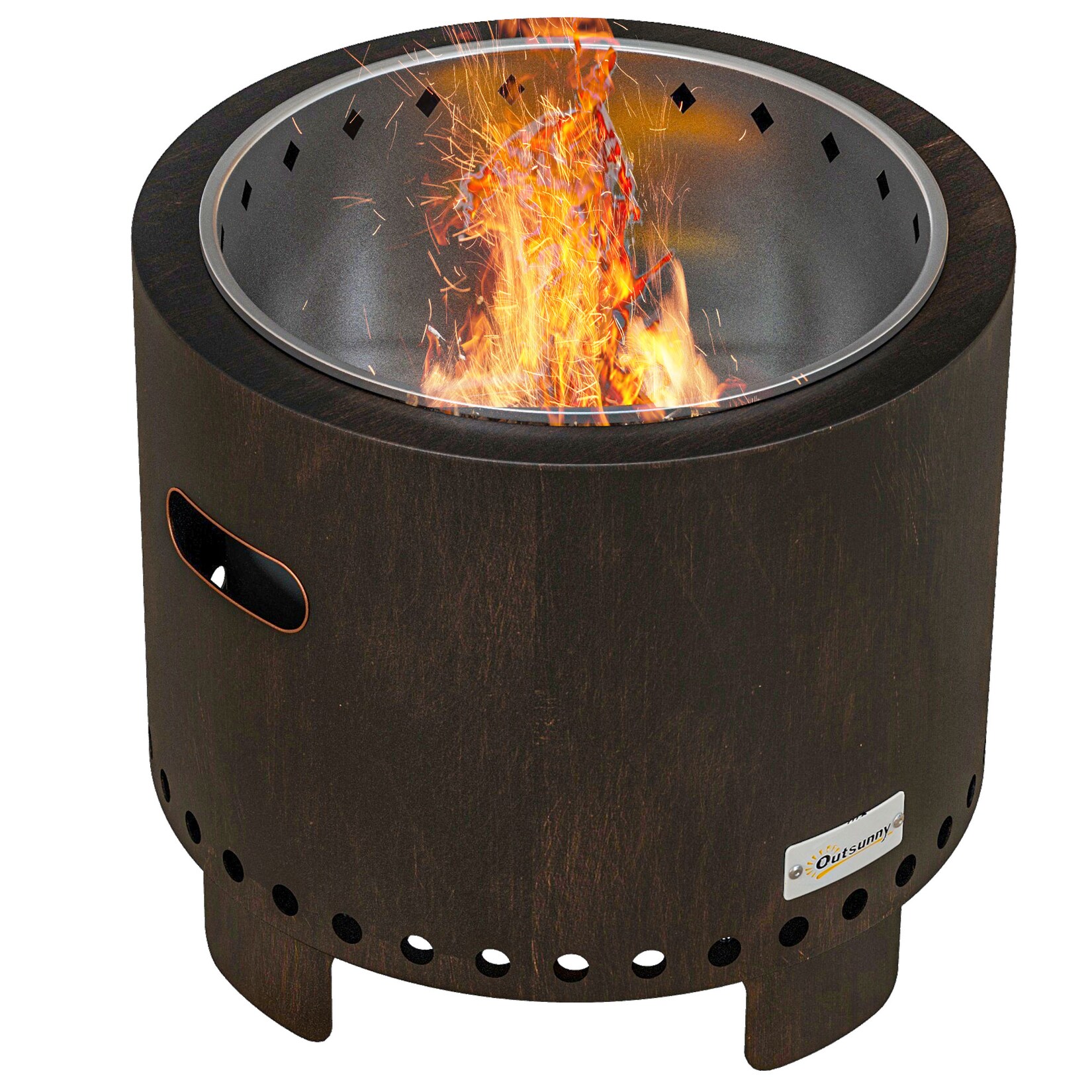 Outsunny Feuerschale Metall, Edelstahl | 04255633562784