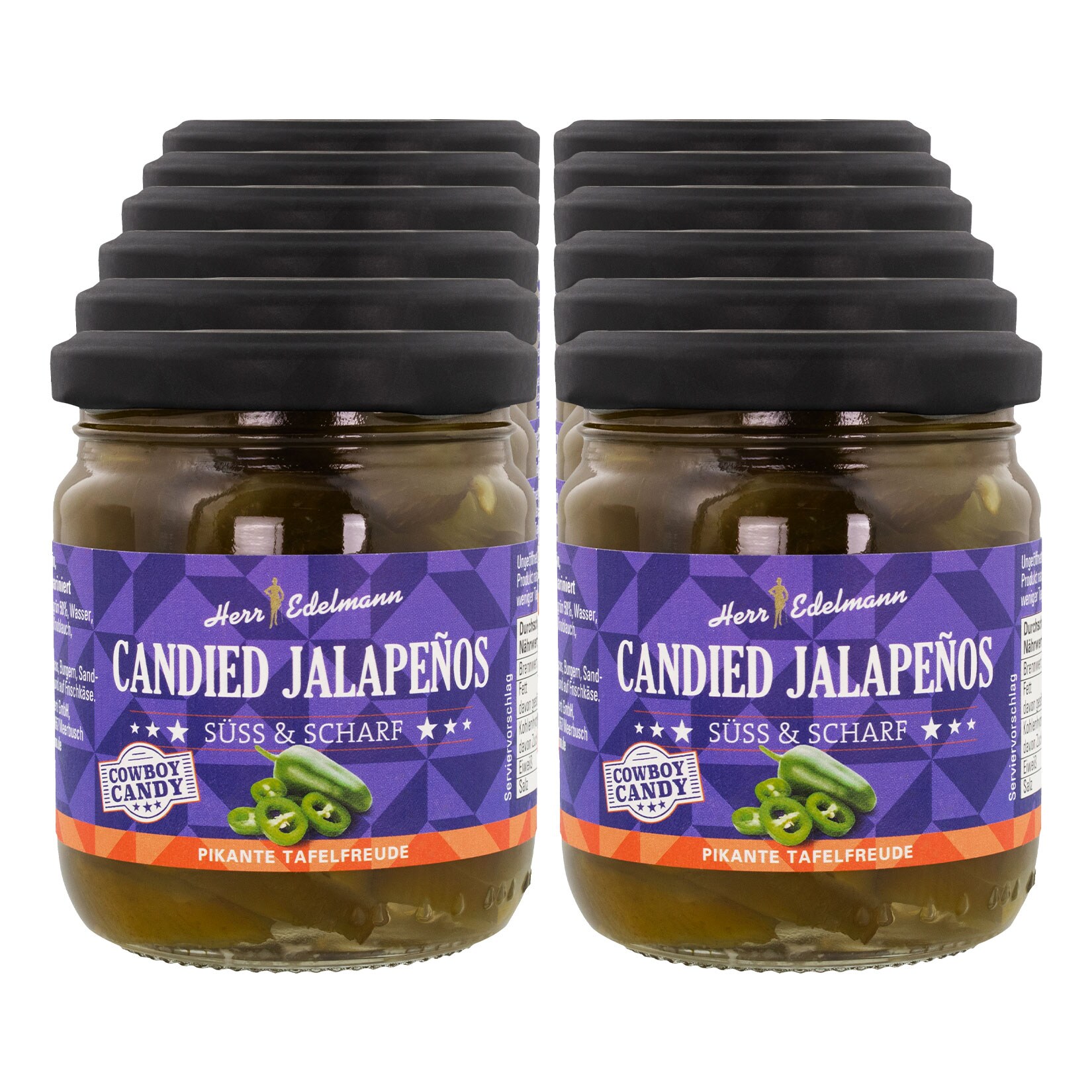 Herr Edelmann Candied Jalapenos 100 g, 12er Pack - Bild 1
