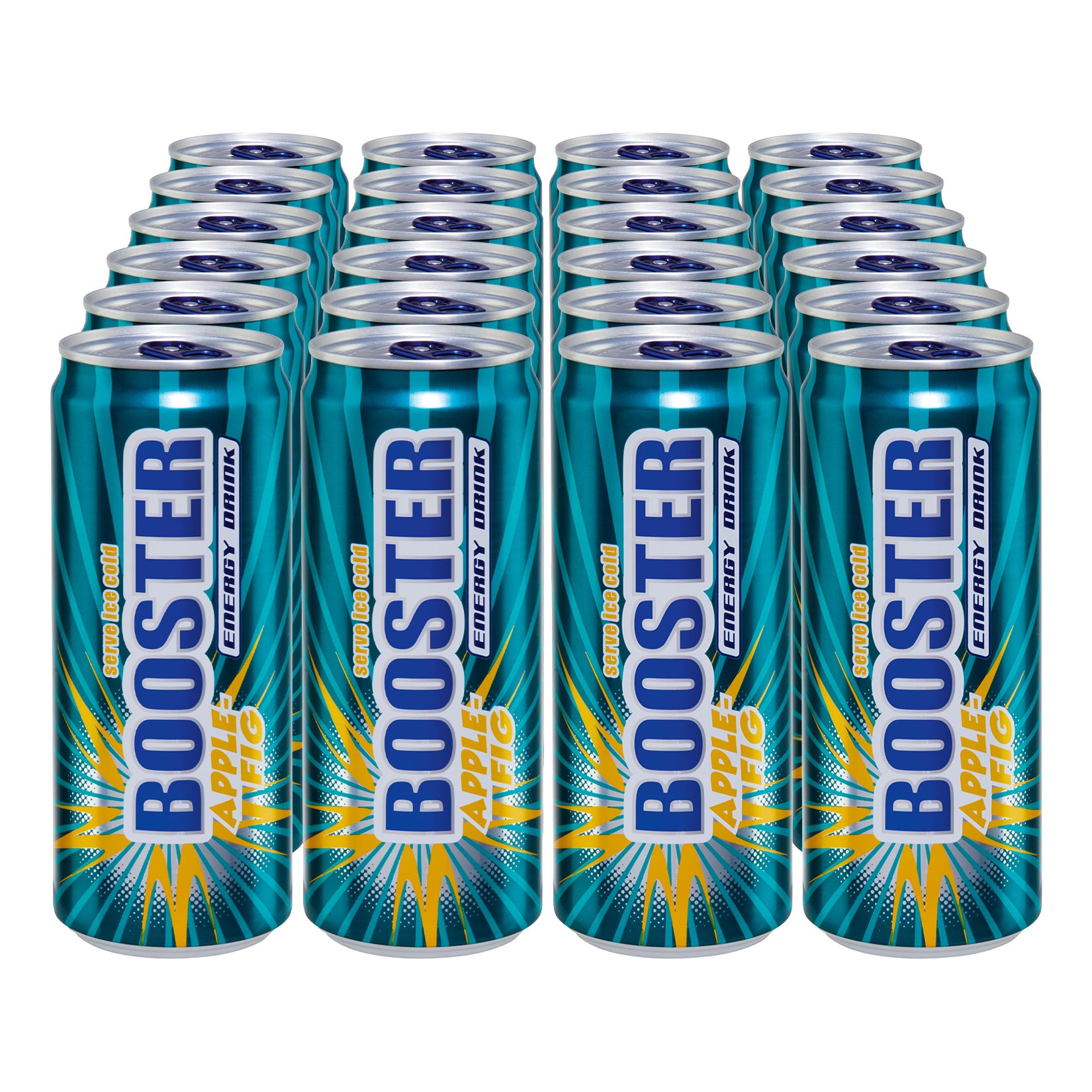 Booster Energy Drink Apfel Feige 0,33 Liter, 24er Pack - Bild 1