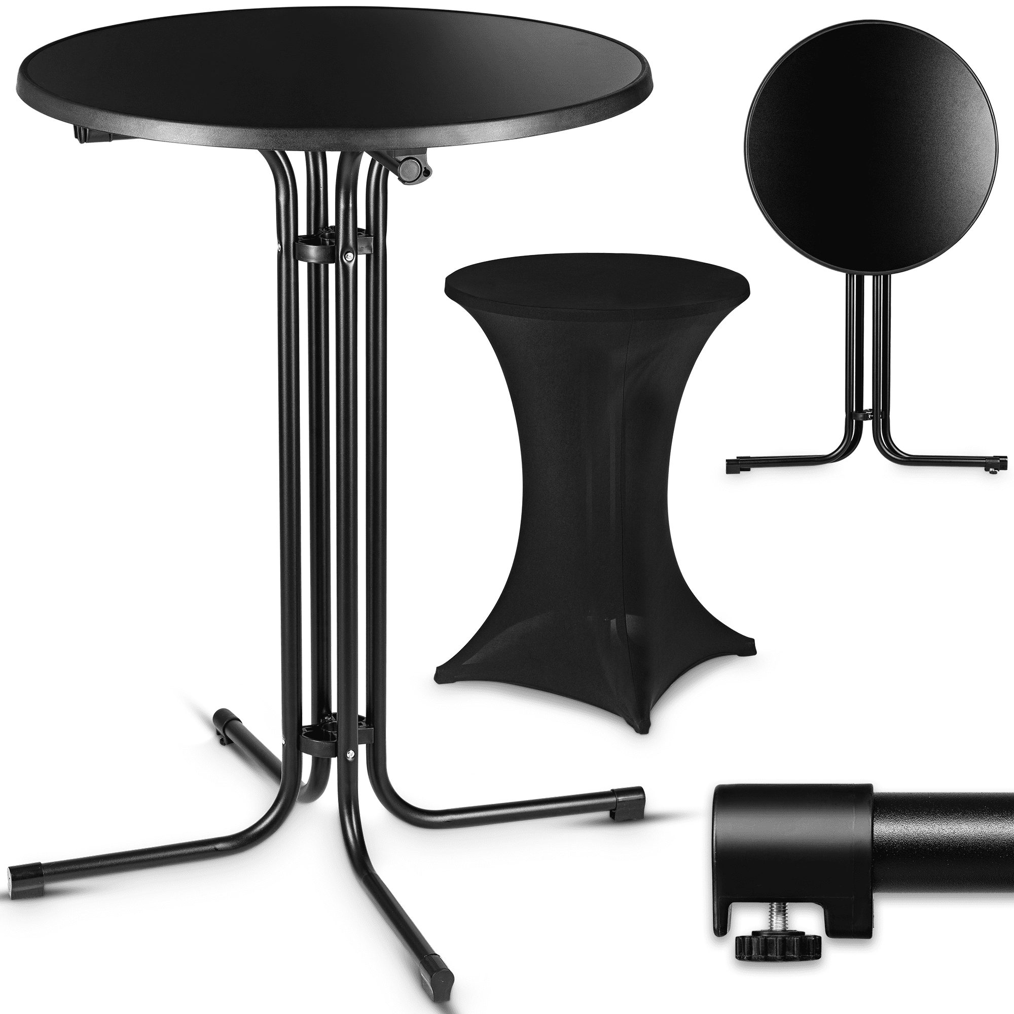 VESKA Stehtisch 80cm, mit Husse, schwarz - Bild 1