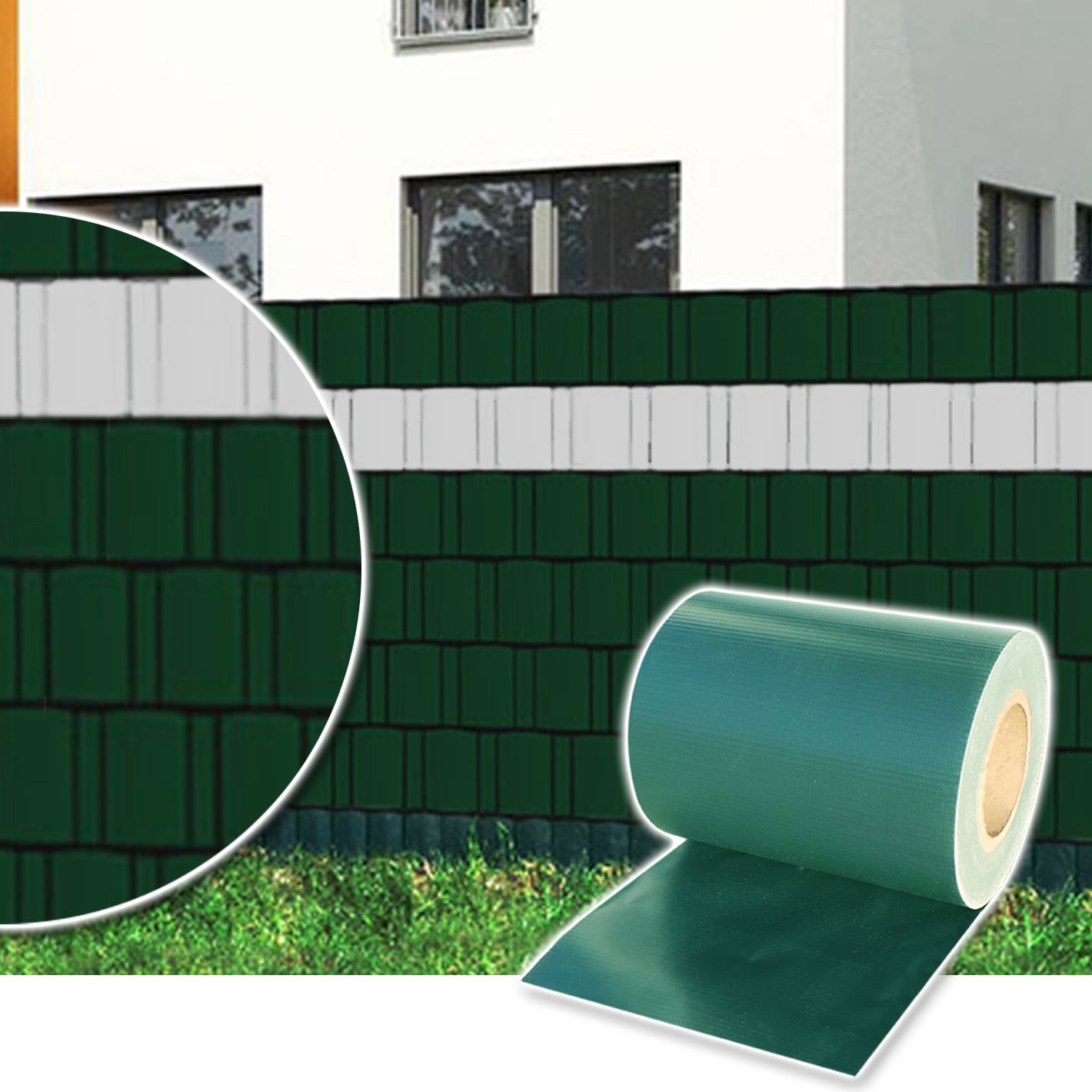 Plantiflex&reg; Sichtschutzrolle f&uuml;r Doppelstabmattenzaun 35m - gr&uuml;n - Bild 1