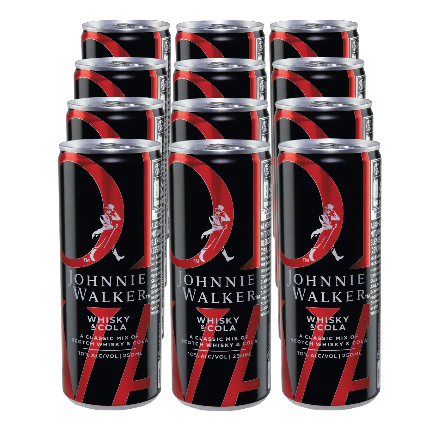 Johnnie Walker & Cola 10 % vol 0,25 Liter Dose, 12er Pack - Bild 1