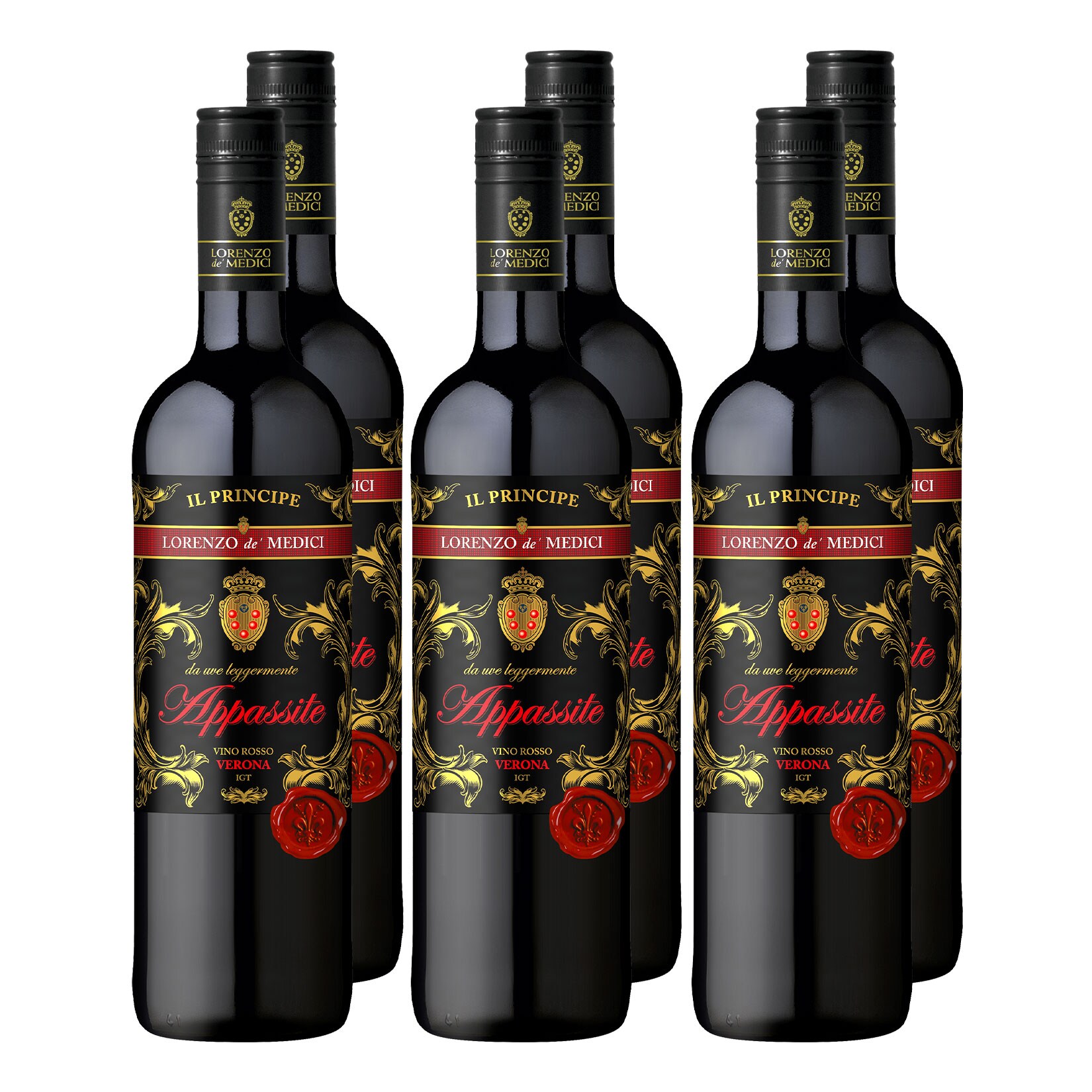 Weinpaket Lorenzo de' Medici Appassite Rosso 13,0 % vol 0,75 Liter - Bild 1