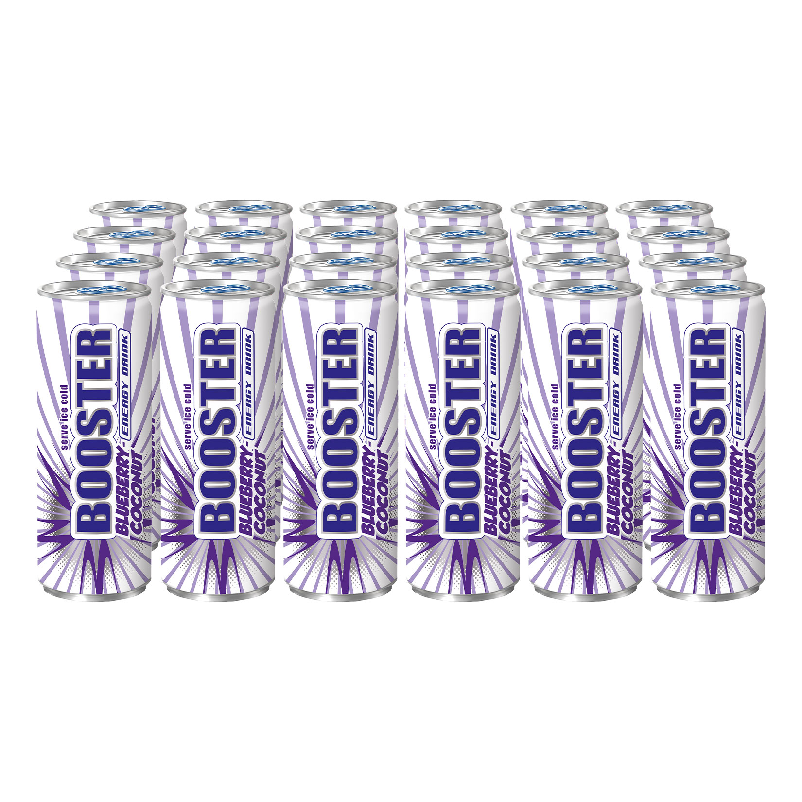 Booster Energy Drink Blueberry-Coconut 0,33 Liter Dose, 24er Pack - Bild 1