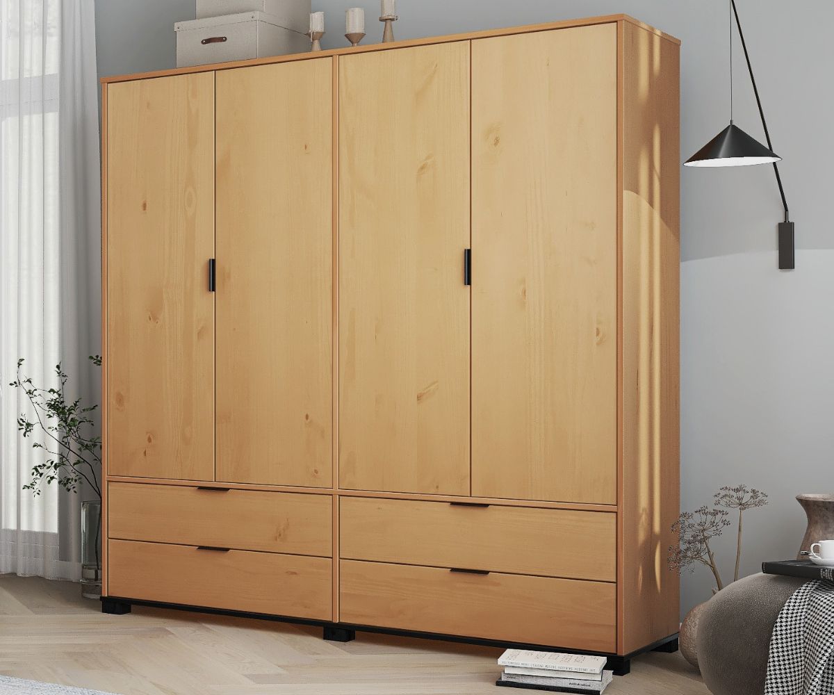 Inter Link Kleiderschrank Dreht&uuml;renschrank Vivo - Kiefer Massivholz - Bild 1