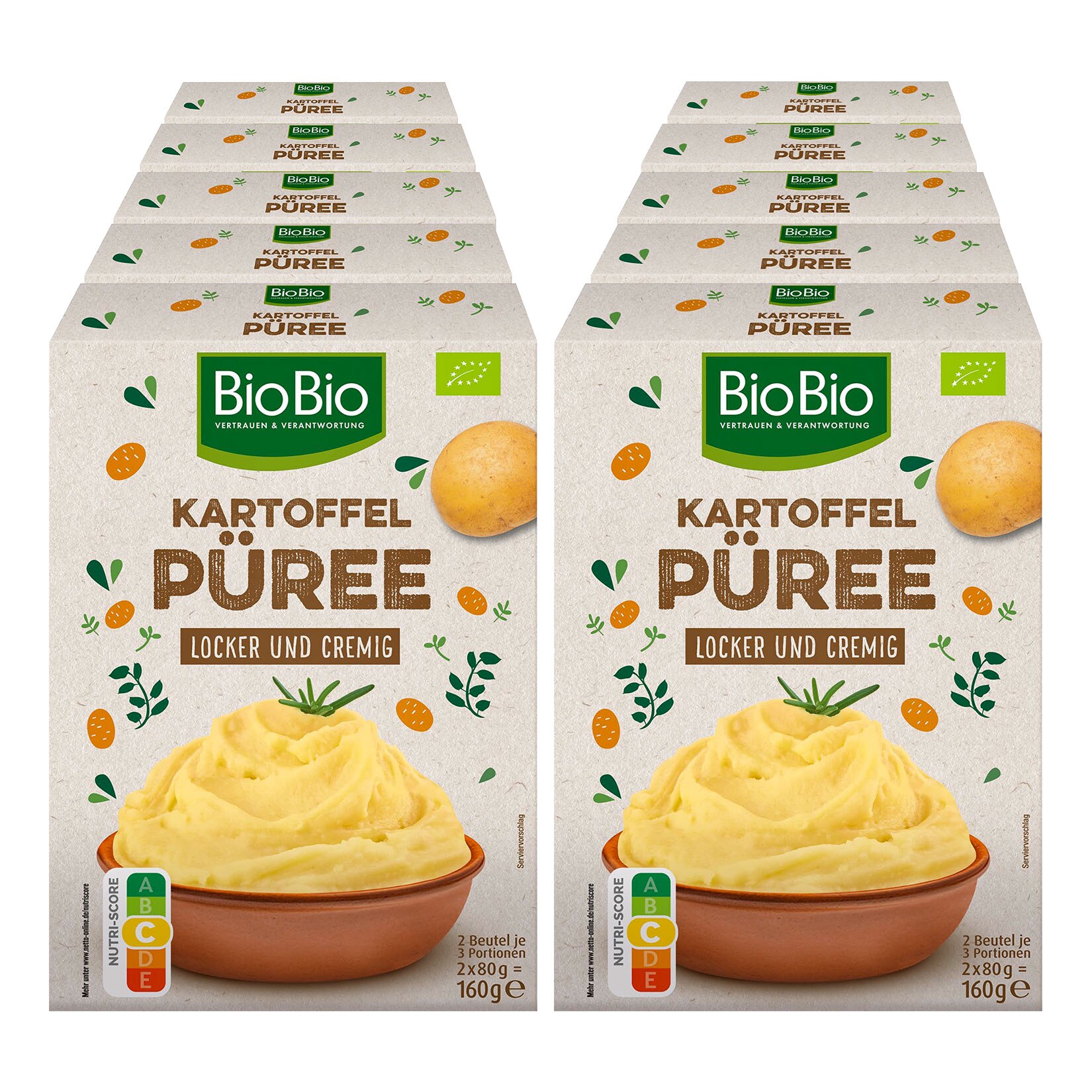 BioBio Kartoffelpüree 2 x 500 ml, 10er Pack