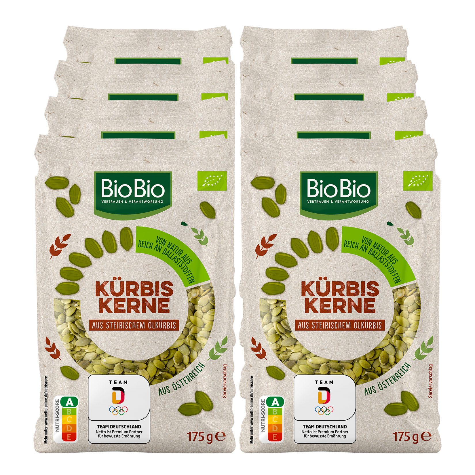 BioBio Bio K&uuml;rbiskerne 175 g, 8er Pack - Bild 1