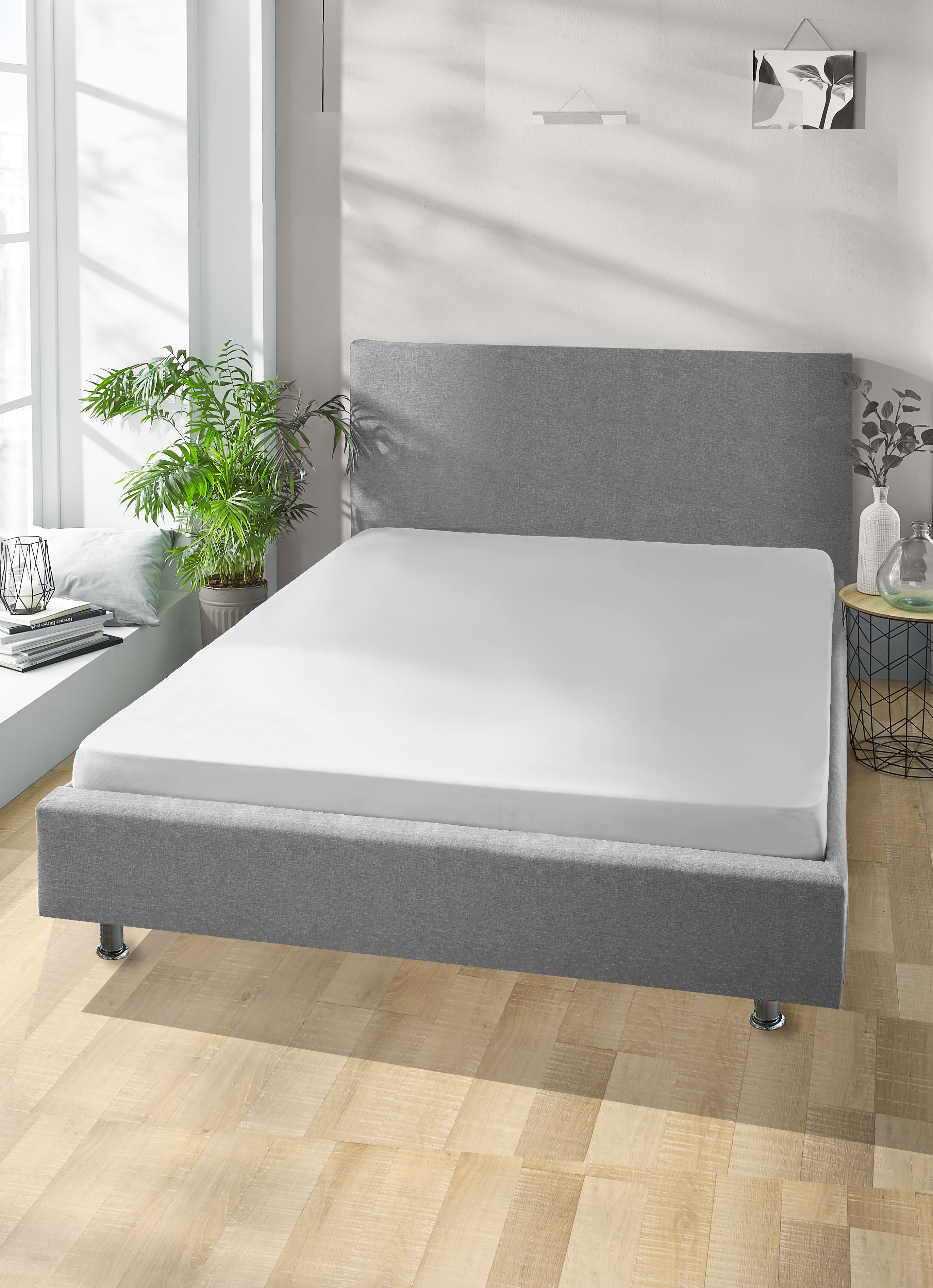 DEKOR Microfaser-Spannbettlaken 140-160/200 cm - &Uuml;G - versch. Farben - Wei&szlig; - Bild 1