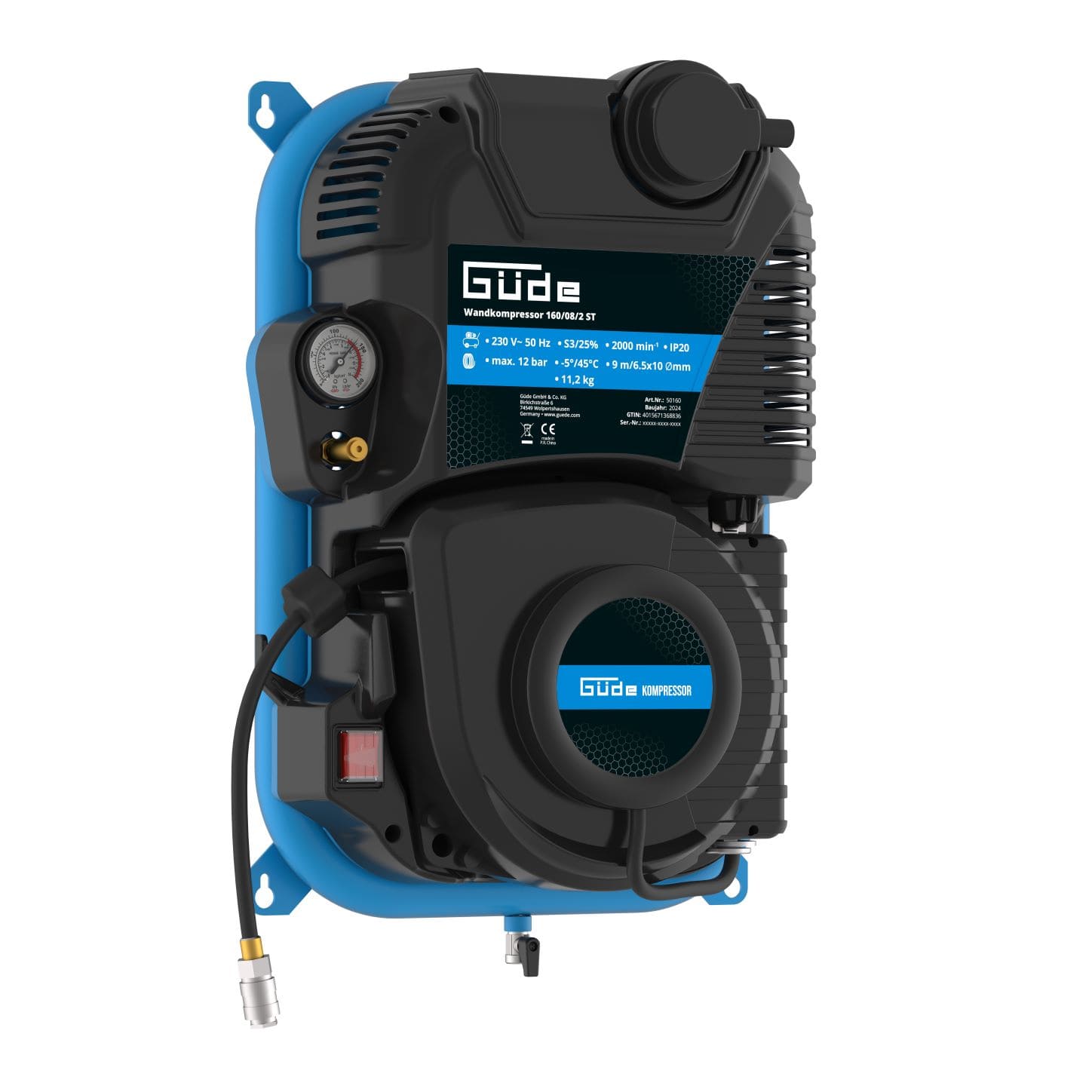 G&uuml;de Wandkompressor 160/08/2 ST - Bild 1