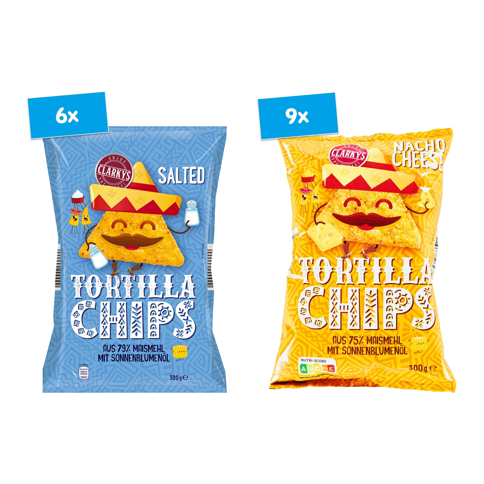 Clarkys Tortilla Chips 300 g, verschiedene Sorten, 15er Pack - Bild 1